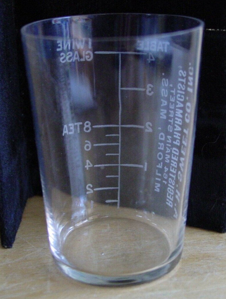 Vintage Pre-Pro ‘A.H. Sweet Pharmacists’ Etched Thin Wall Shot Glass Measure