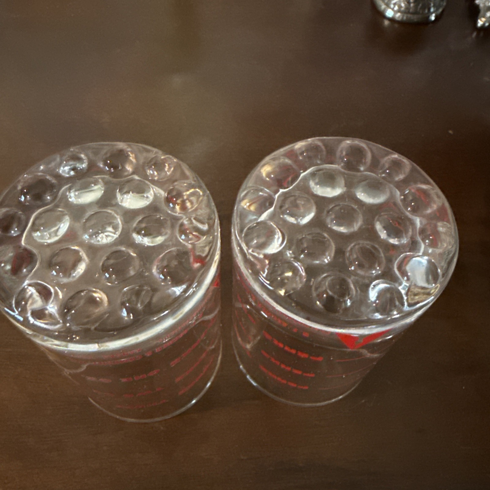 Vintage B F Ascher Perke 3 oz Measuring Glasses Set Of 2 Pharmaceutical Look
