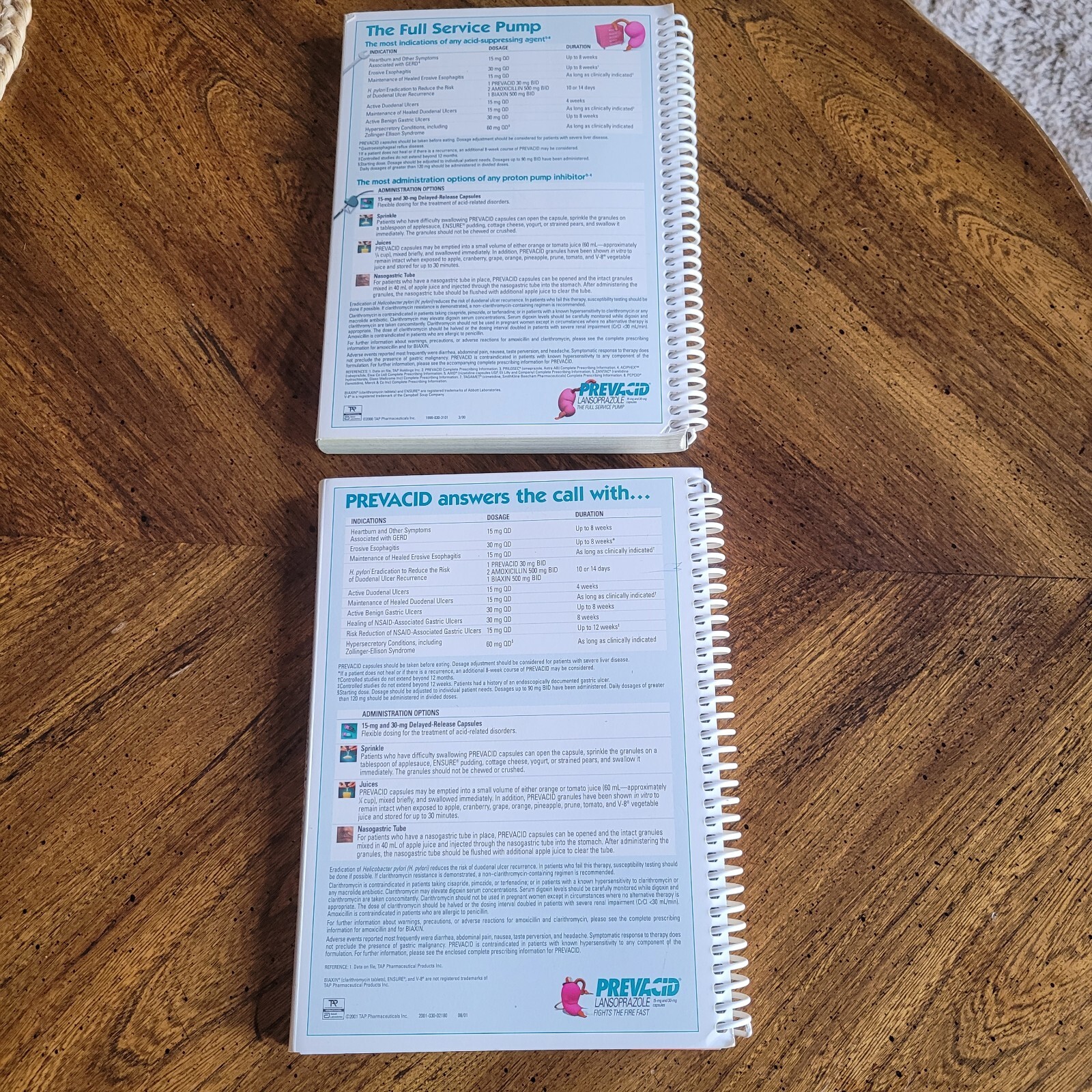 Prevacid Pharmaceutical Drug Rep Doctor MD Office Phone Message Book Pad x 2