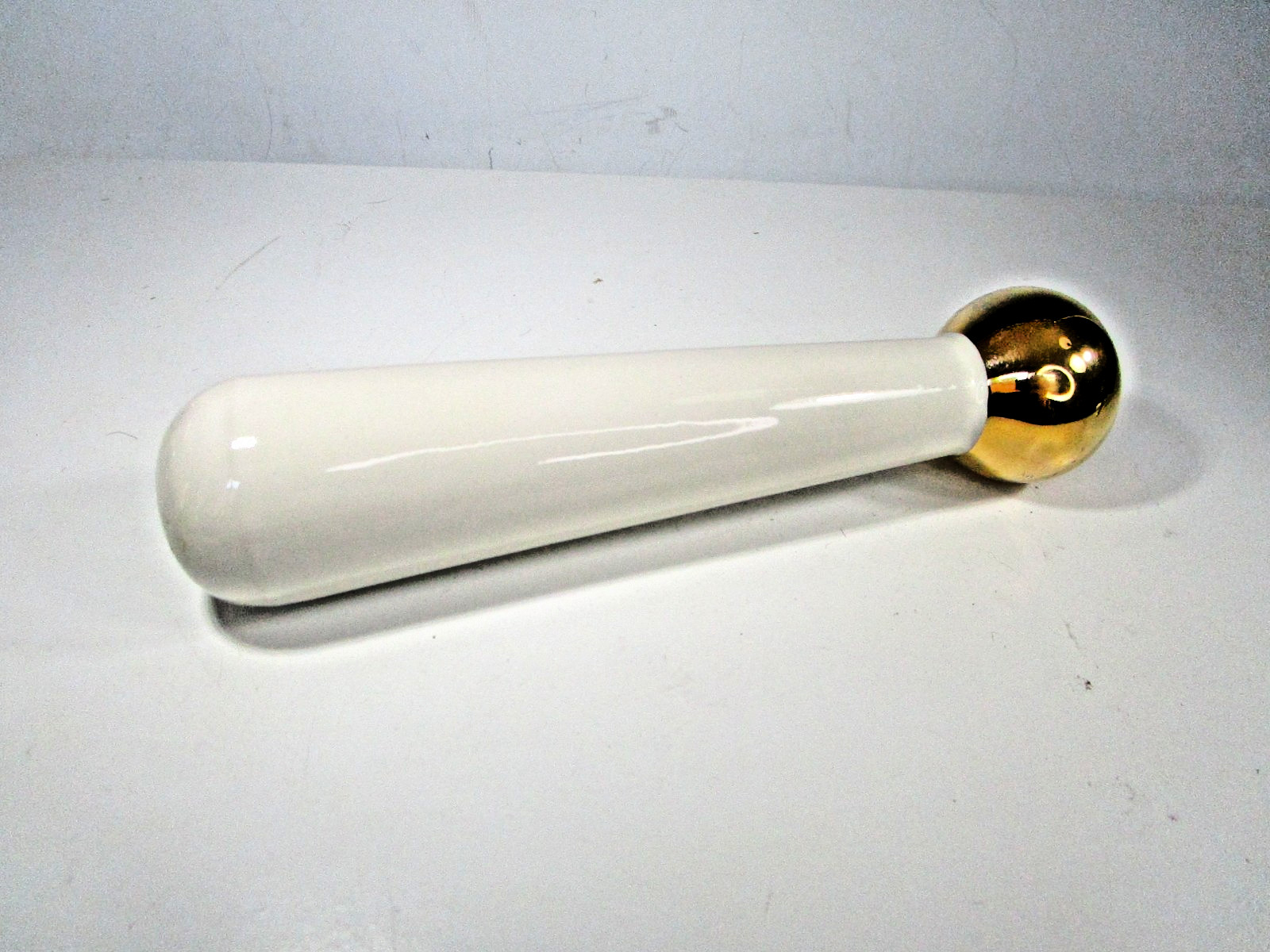 Owens Illinois RX Porcelain Mortar & Pestle White Gilt 7″ Pharmacy