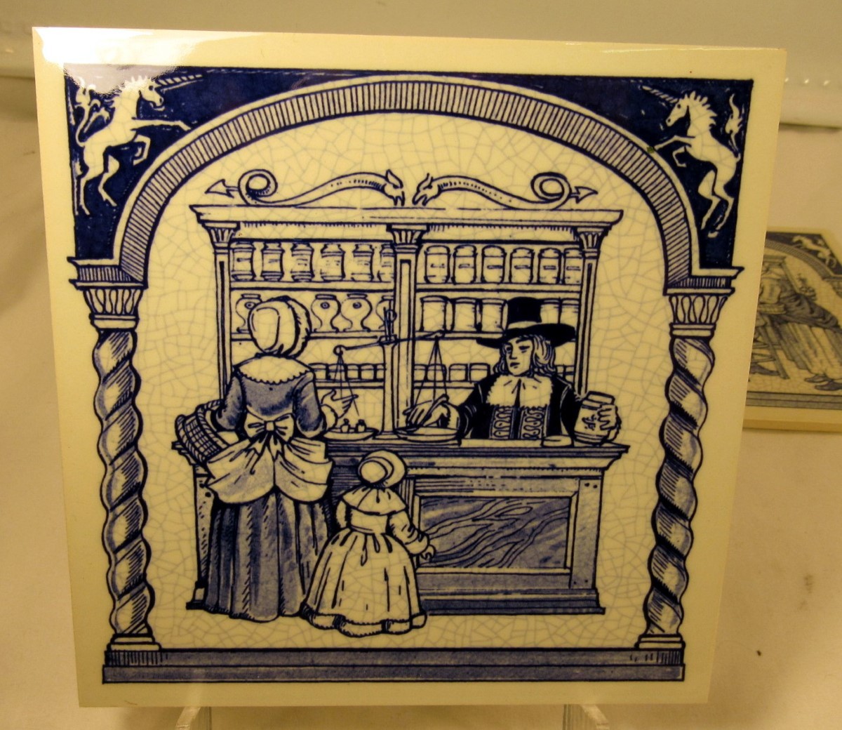 VTG SET OF 7 BURROUGHS WELLCOME CO DELFT HOLLAND BLUE/WHITE PHARMACY (EZS001114)