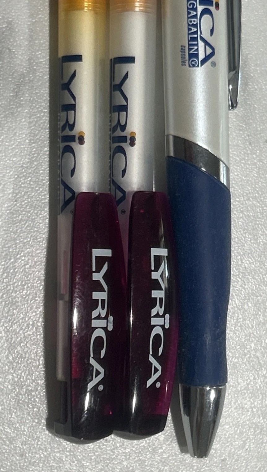 Drug Rep Lyrica Pfizer Collectible Pens Lot Of 3 Doctor Office Gift