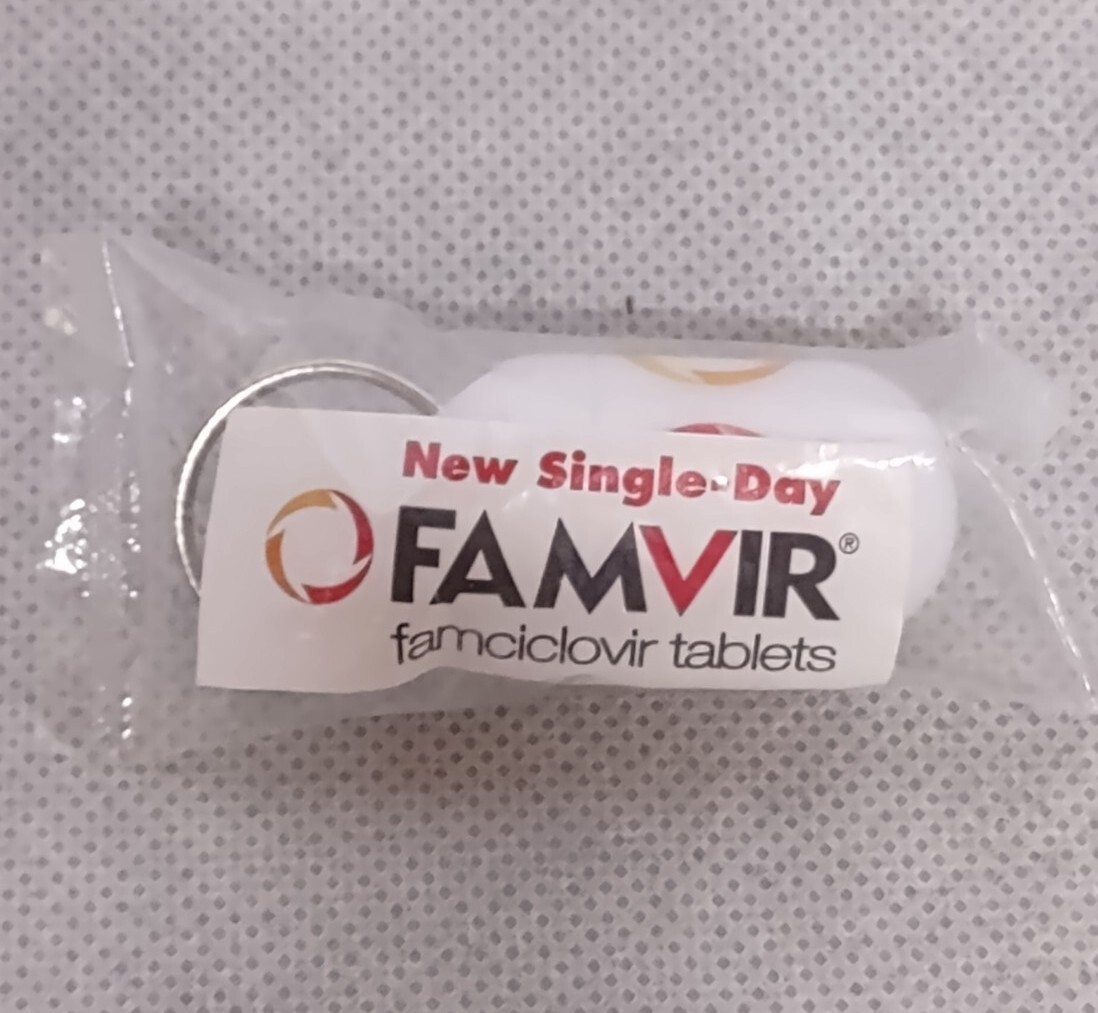 Famvir Pharmaceutical Pill Container Key Ring New Factory Sealed Package