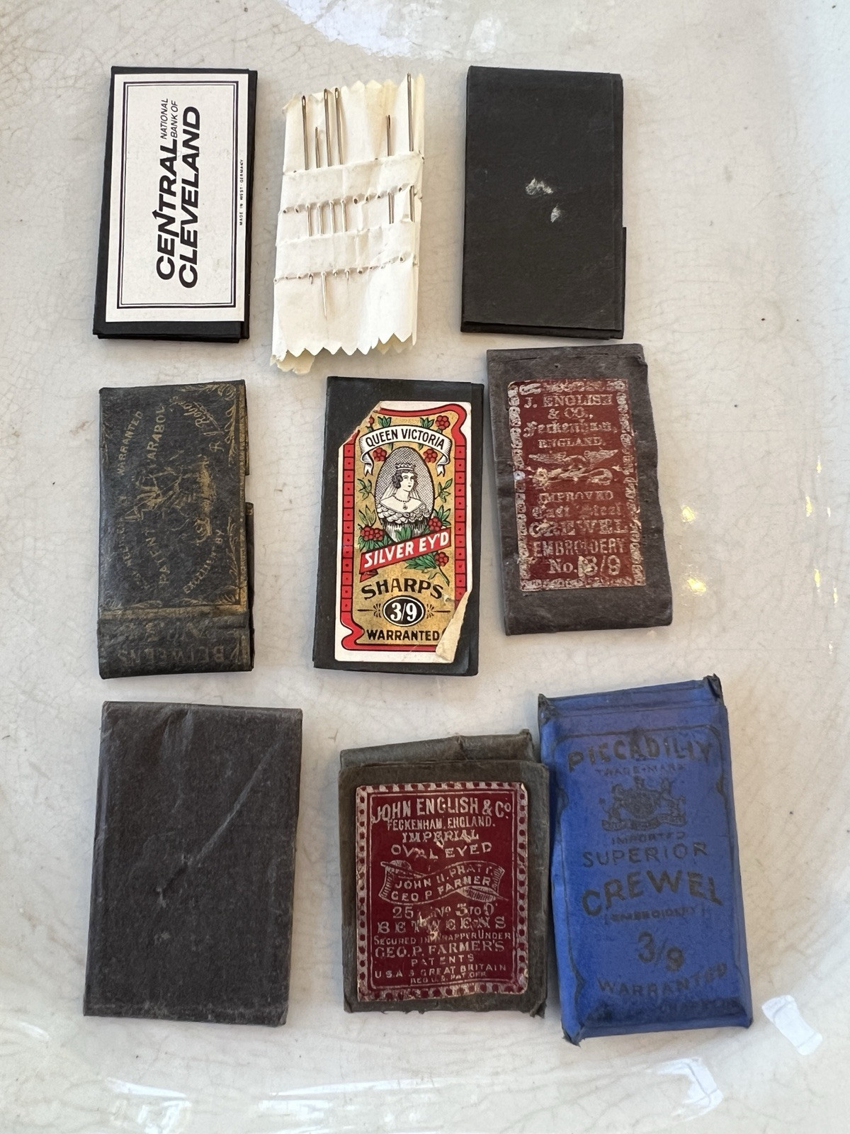 Vintage 1949 Finney’s Drug Store Pill Box Filled With Vintage Sewing Needles