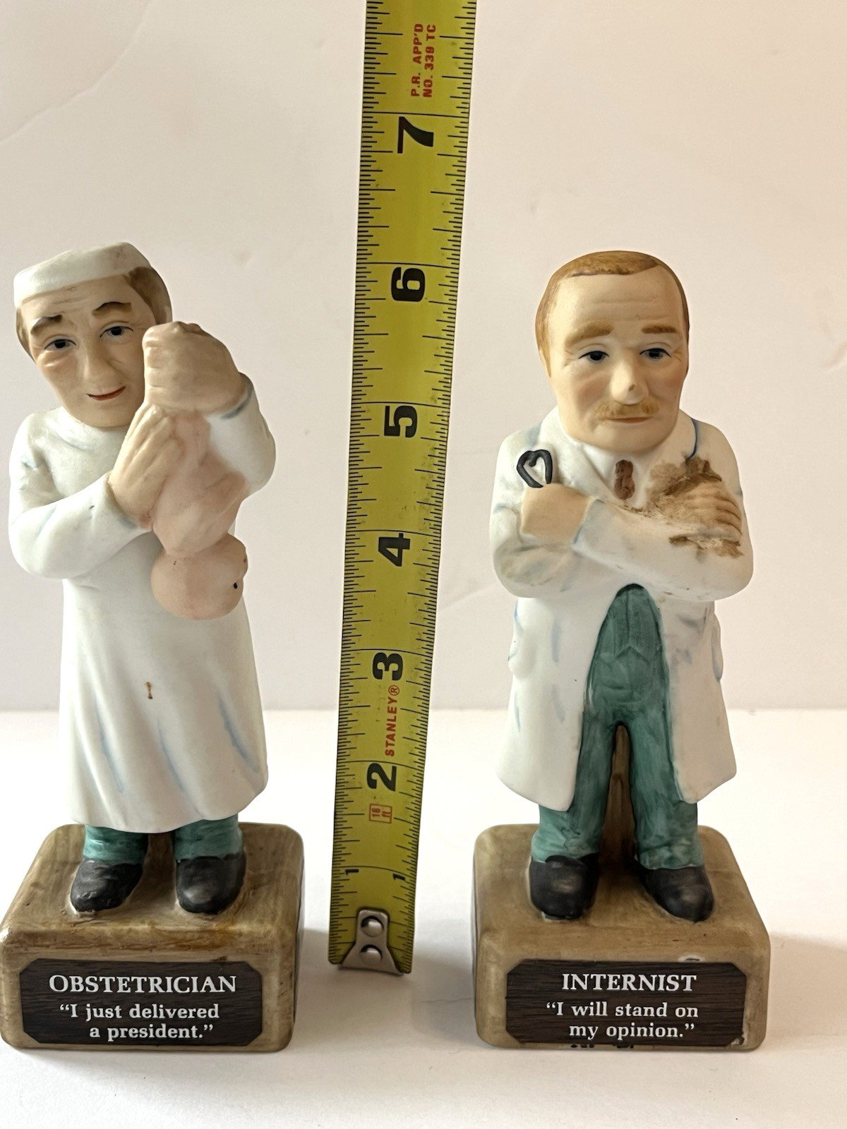 Vintage Doctor Figurines Big Pharma Abbott Cobid Obstetrician Internist