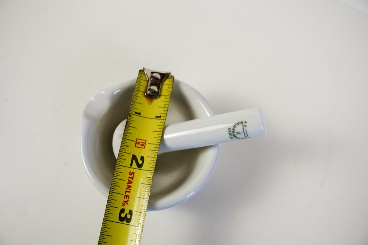 Antique Haldenwanger Small Porcelain 2.5″ Mortar and Pestle Berlin Apothecary