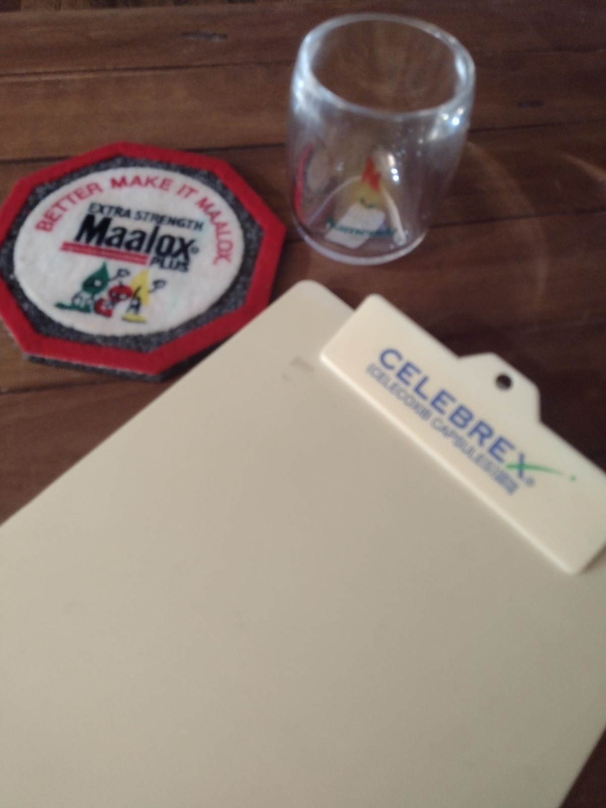 Drug Rep Promo Combo Clebrex Maalox Namenda Doctor Office Decore Clip Board Cup