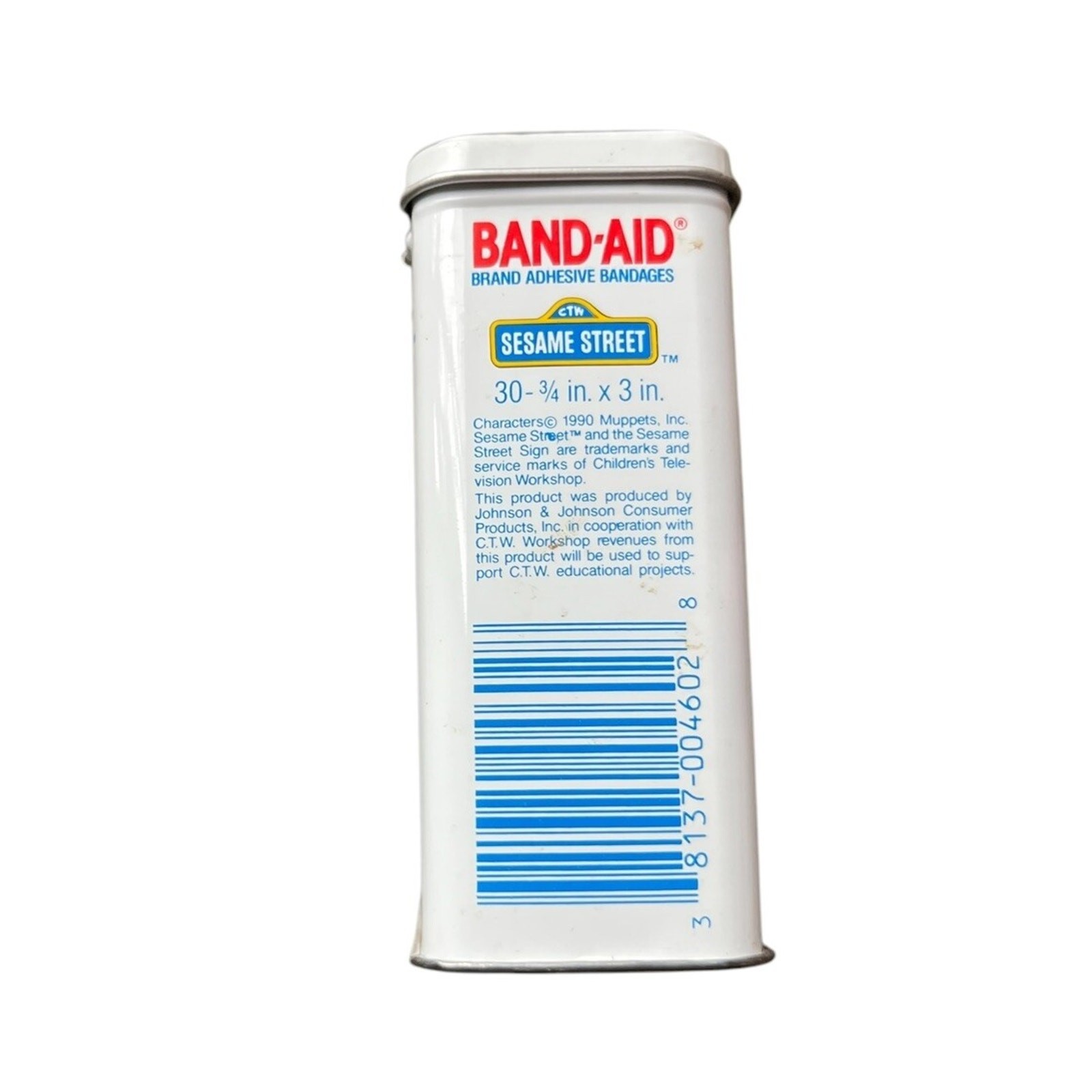 Sesame Street Band-Aid Big Bird Tin Empty Johnson & Johnson Vintage Movie Prop