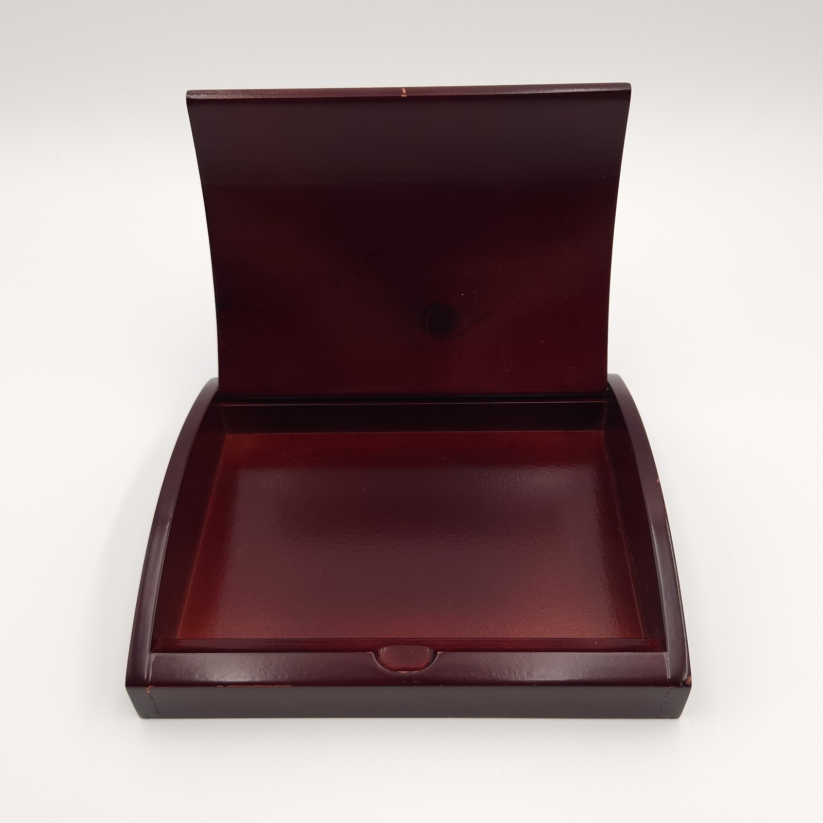 Vintage RX Caduceus Medical Symbol Cherry Wood Trinket Storage Box Holder Lid
