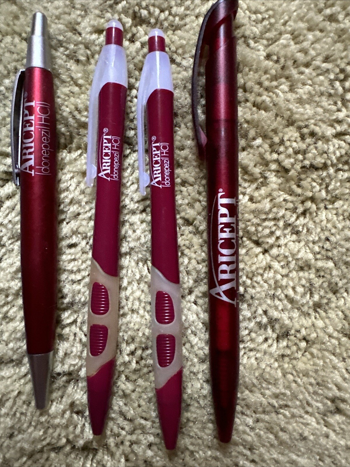 Aricept Drug Rep Pharmaceutical Promo Advertising 5 Metal & 3 Plastic Pens