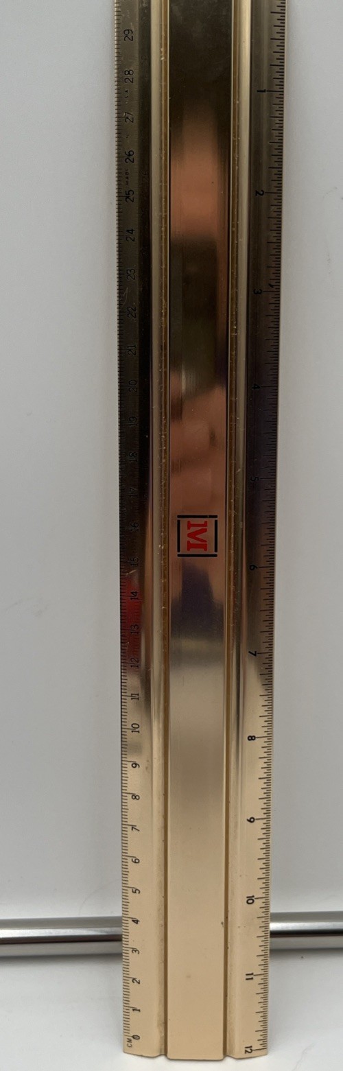Vintage Marion Pharmaceutical Company Brass 12” Ruler Drug Industry Collectible