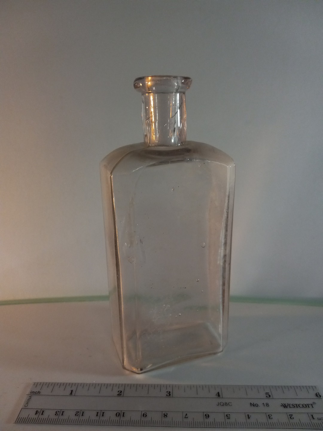 Vintage Pharmacy Dental Science Apothecary Medicine Glass Bottle Pink Glass