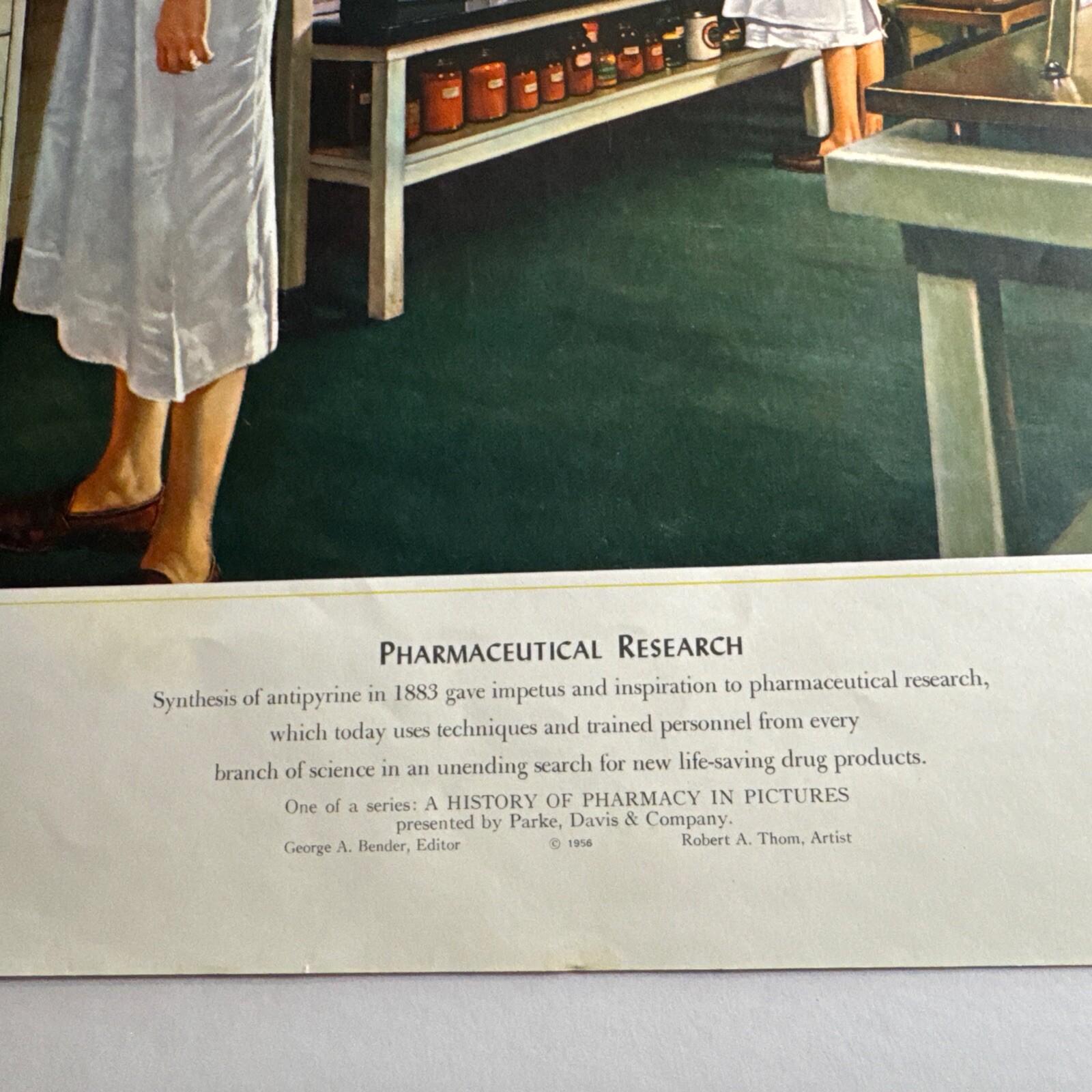 A HISTORY OF PHARMACY IN PICTURES 1954 PRINT 1956 Gift For Doctor 22″×18″
