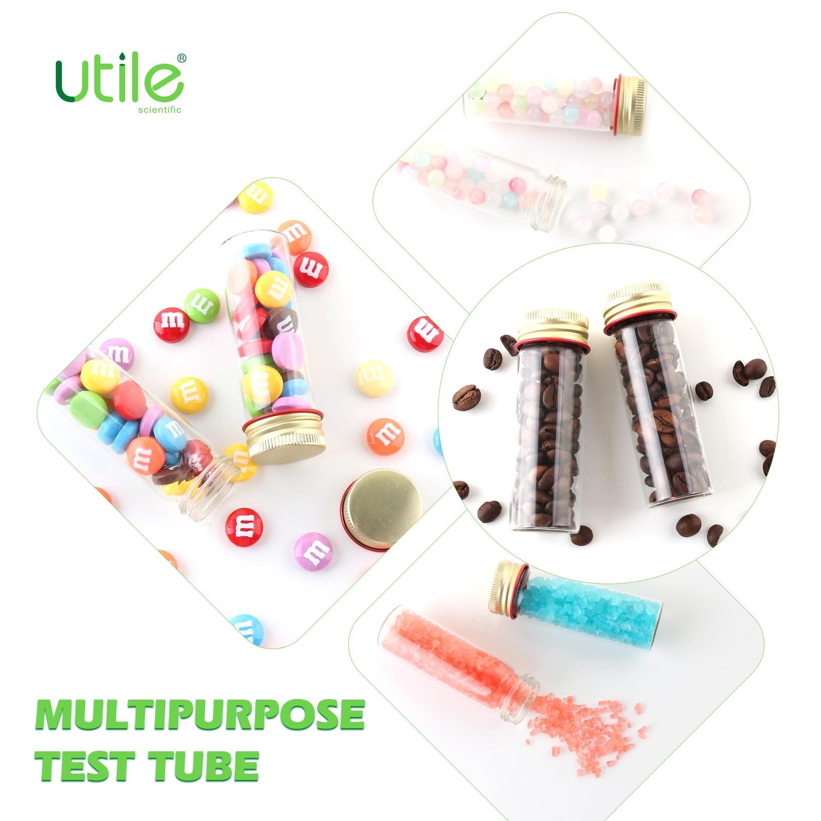 Utile 20pcs Glass Test Tubes, Medium Borosilicate Glass Material, 25ml Test T…
