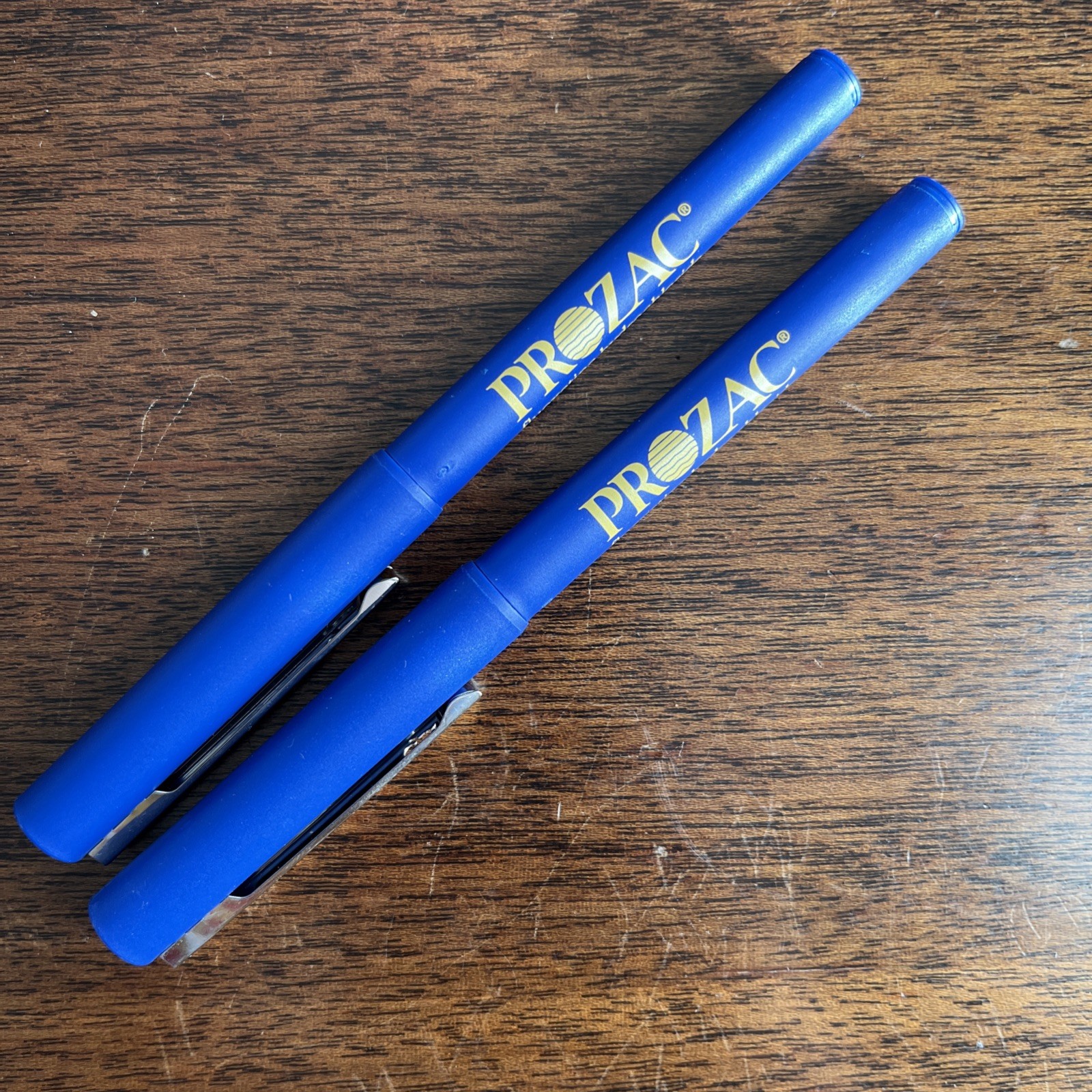 Lot of 2 PROZAC Medical Drug Rep Pharmaceutical Pens Bic Working Advertising