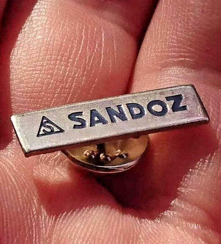 🔴SANDOZ Pharmaceuticals pin LSD Albert Hofmann Logo pin badge🔴