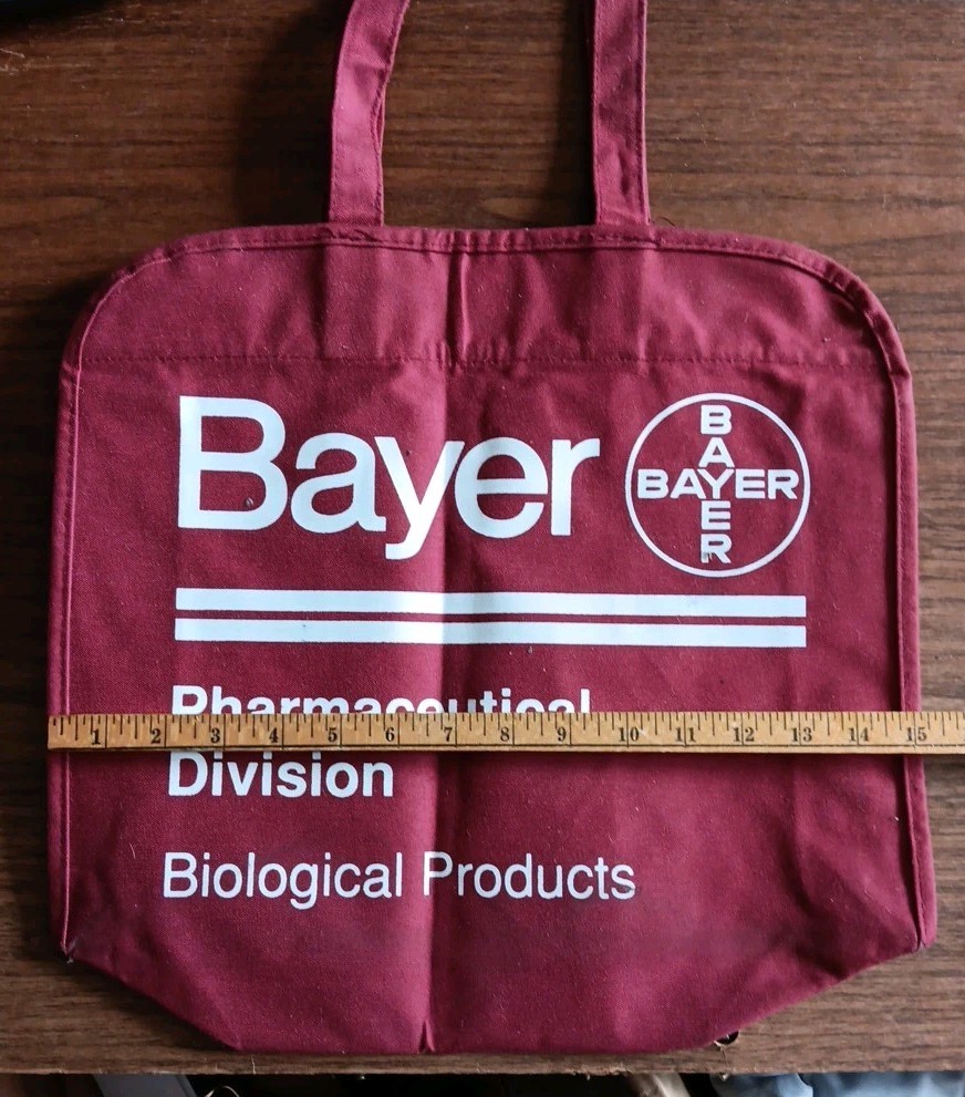 BAYER Drug Rep Tote Promo Bag PHARMACEUTICAL BIOLOGICAL Trasylol
