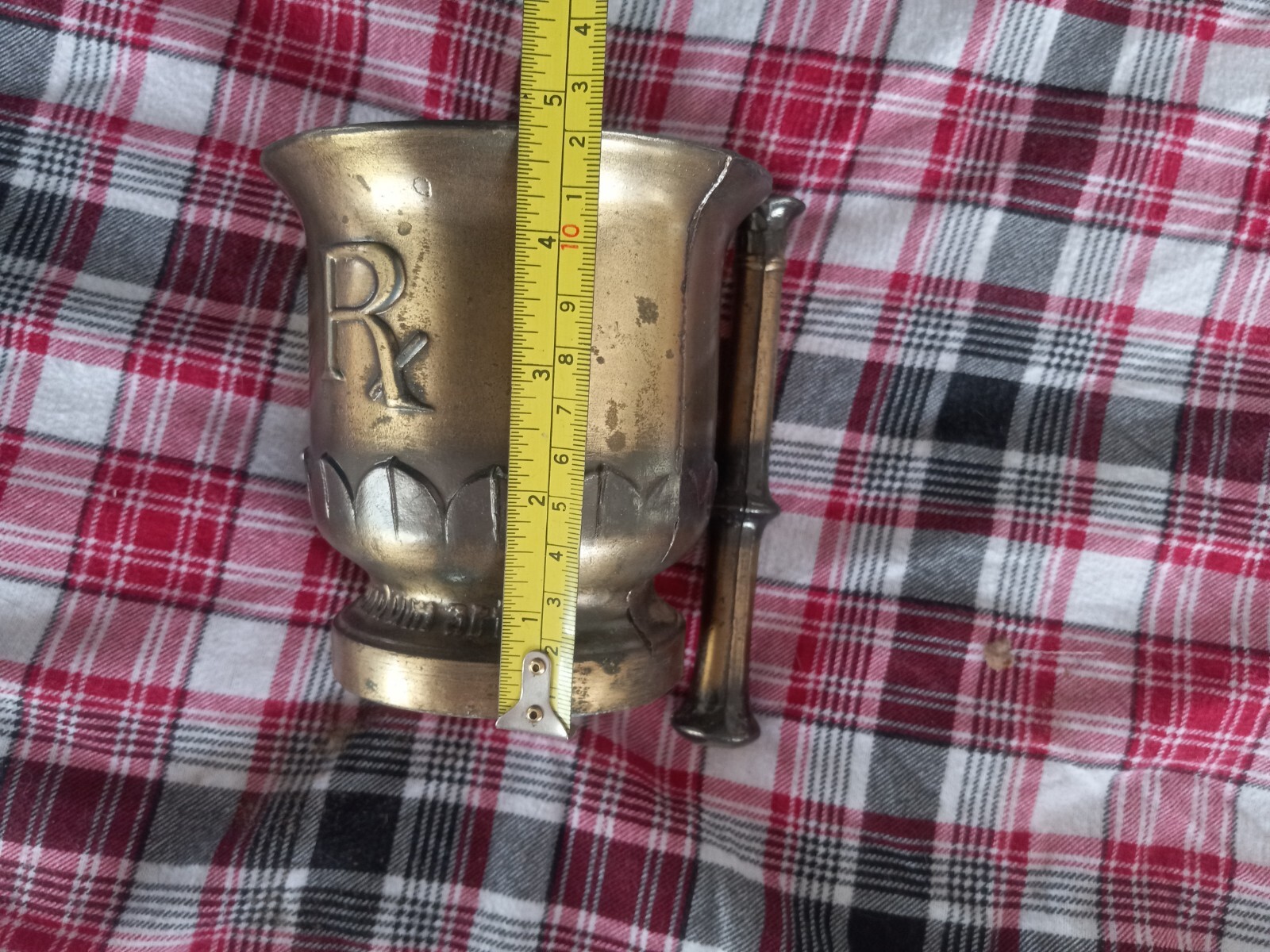 150th Anniversary Brass Mortar & Pestle-Coricidin (OC) Schering Established 1820