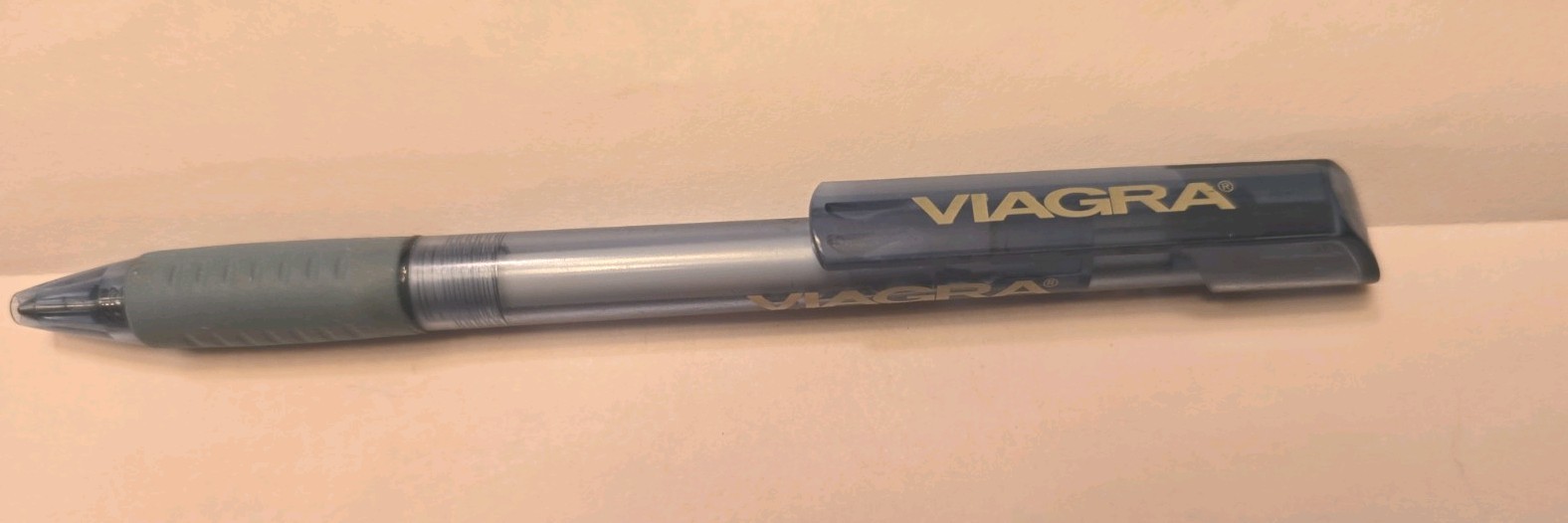 Viagra Plastic Translucent Blue Pen Pharmaceutical Drug Rep Promo WRITES
