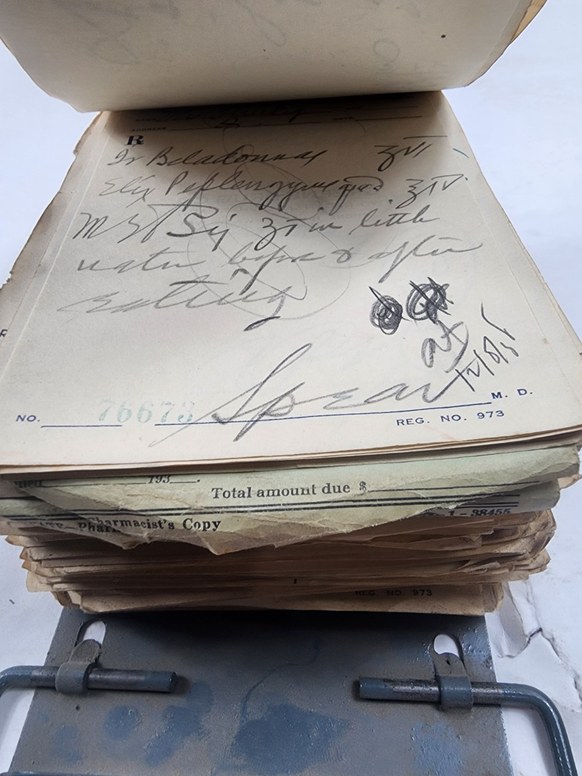 Prescription Atlas Rx Pad Paper Apothecary Druggist Pharmacy Medicine 1938 1939