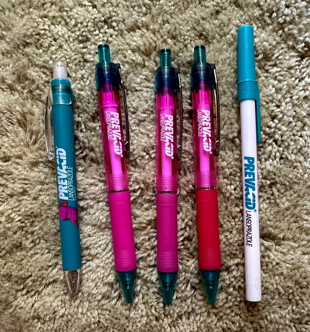 Prevacid Drug Rep Pharmaceutical Advertising Pen Plastic – Lot Of 5