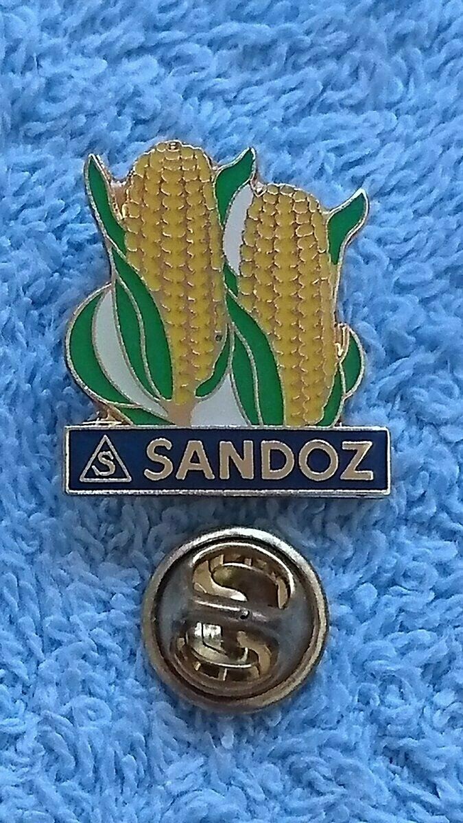 SANDOZ Pharmaceuticals pin LSD Albert Hofmann Logo pin badge CORN