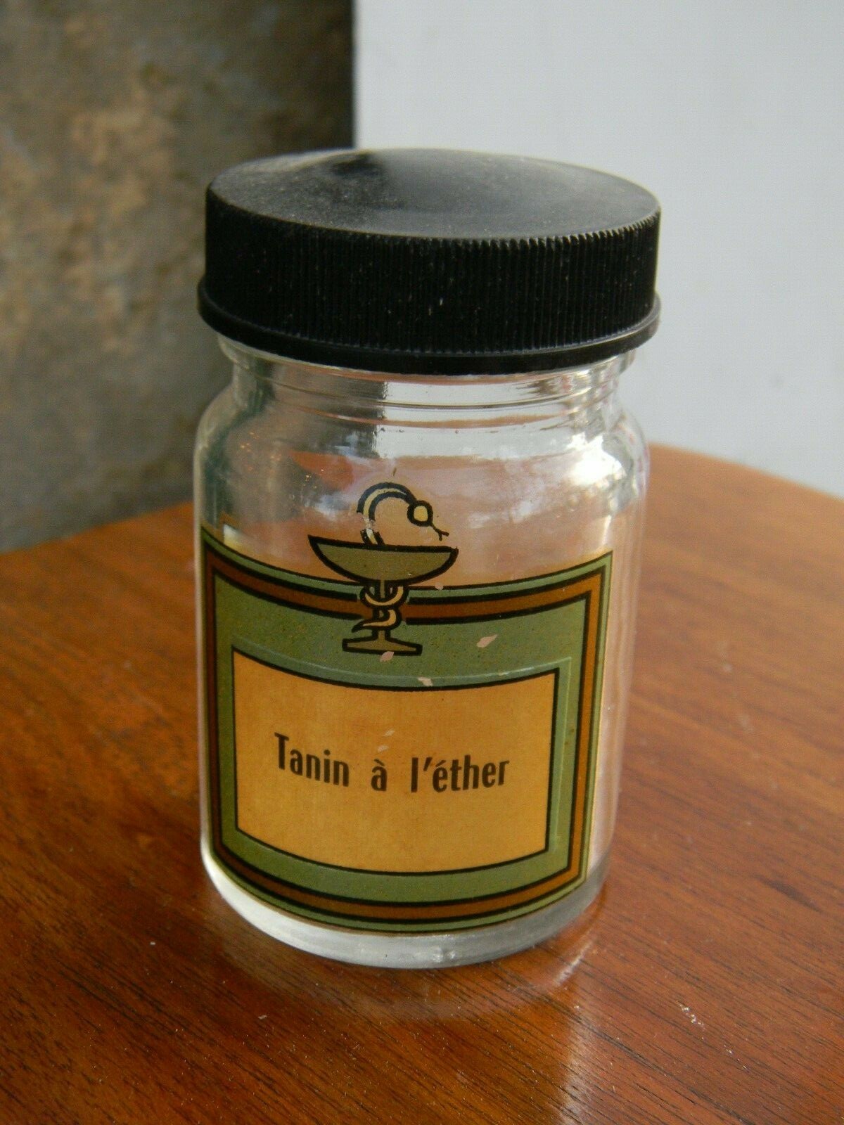Glass Pharmacy Apothecary Bottle Tannin with Ether