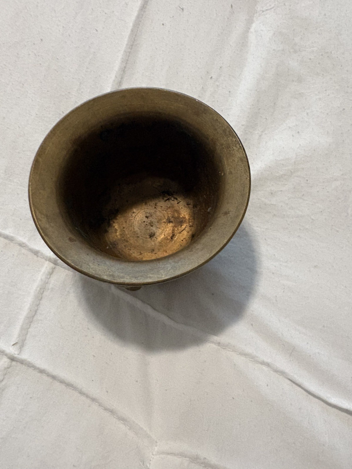 Vintage Cast Brass Small Pharmaceutical Mortar Bowl Apothecary Cup 2.4×4
