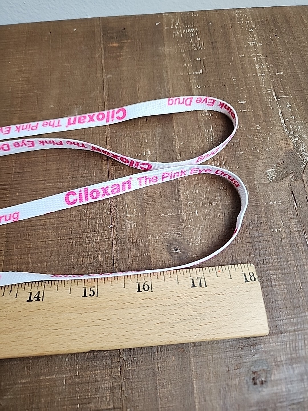 2 Ciloxan Pink Eye Lanyard Drug Rep Pharmaceutical Promo Advertising White