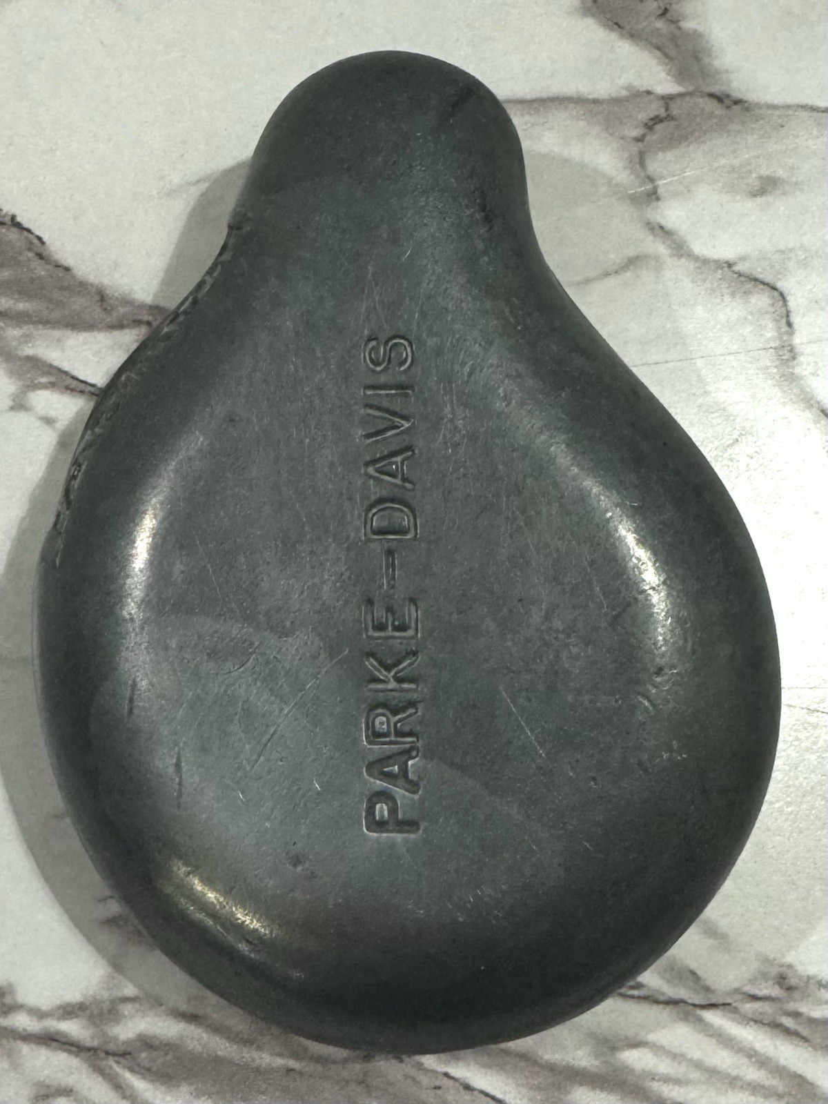 VINTAGE MEDICAL PHARMACEUTICAL PARKE-DAVIS FETAL PEWTER PAPERWEIGHT CA. 1950’s