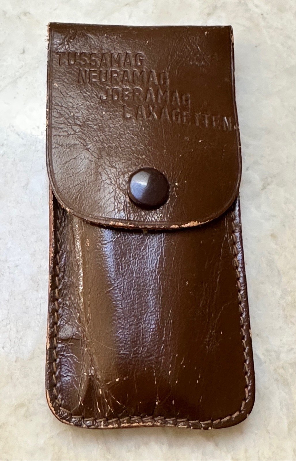 Vintage 1930’s Jobramag Pharmacy Leather Etui / Pouch BROWN