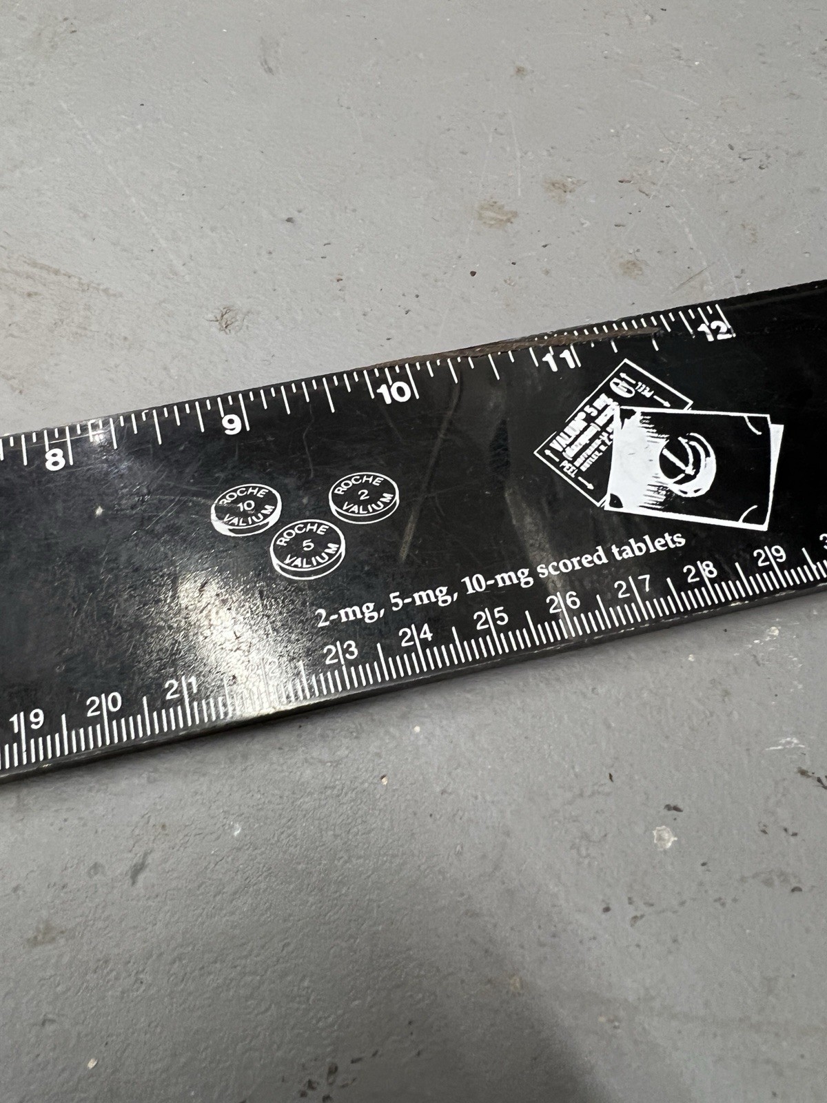 Vintage Valium Roche Pharmaceutical Rep Advertisement Ruler Pharma