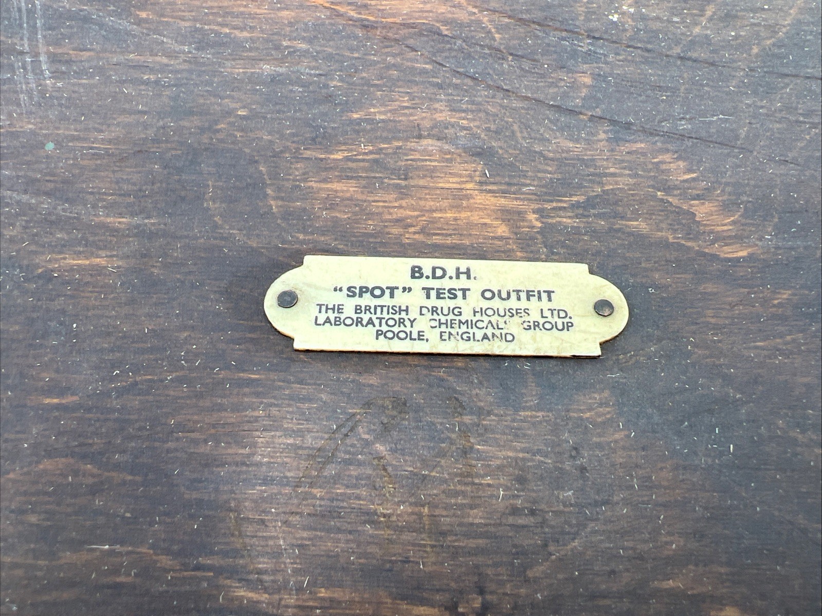 BDH British Drug Houses Spot Test Outfit Wooden Laboratory Case Poole England