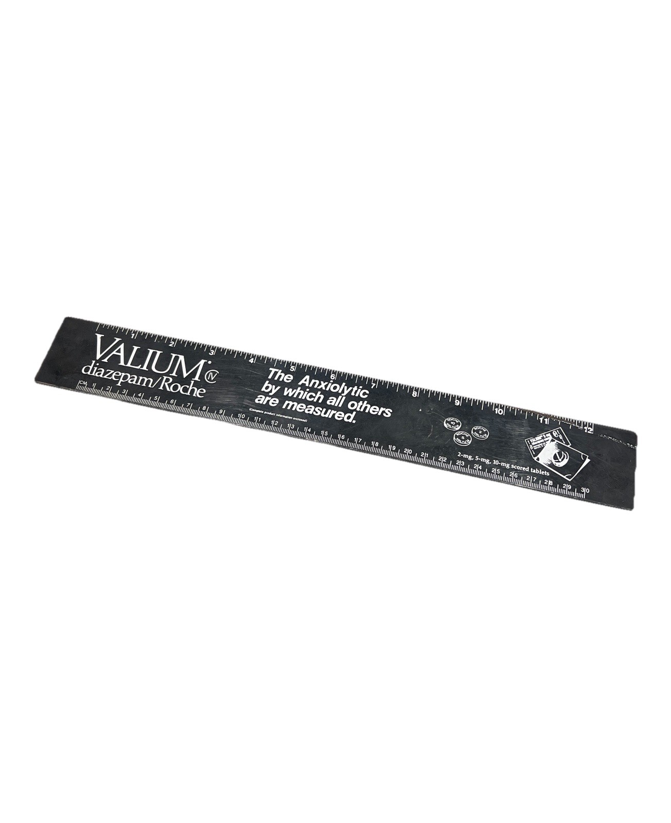 Vintage Valium Roche Pharmaceutical Rep Advertisement Ruler Pharma