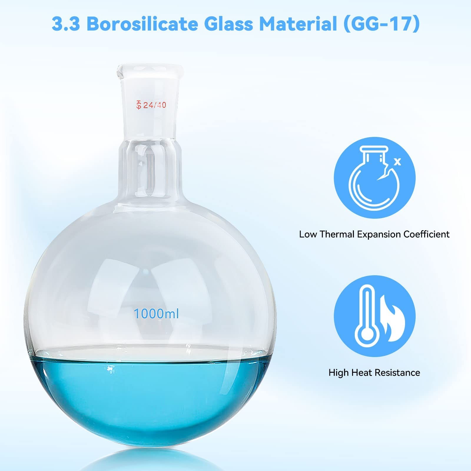 Chemistry Glassware Set – 32PCS Laboratory Glassware Kit with 24/40 Joint 100…