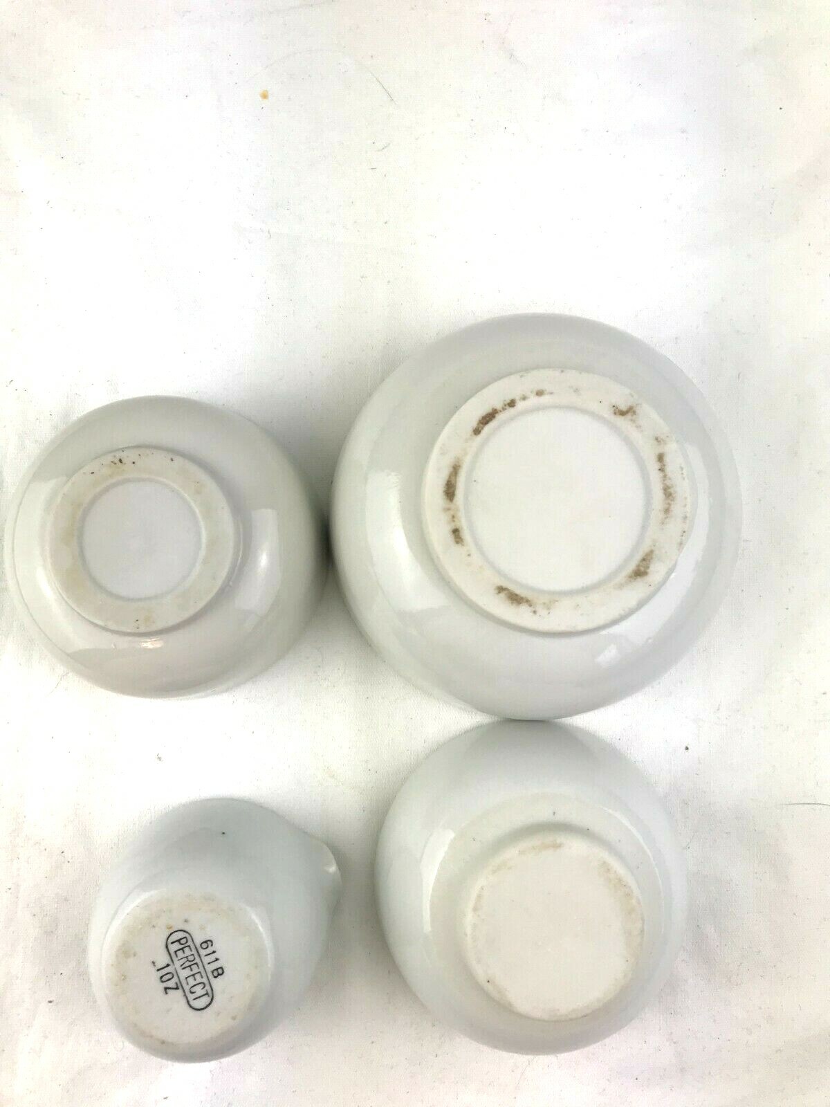 Lot of 4 Various Sized Porcelain Mortars NO pestles