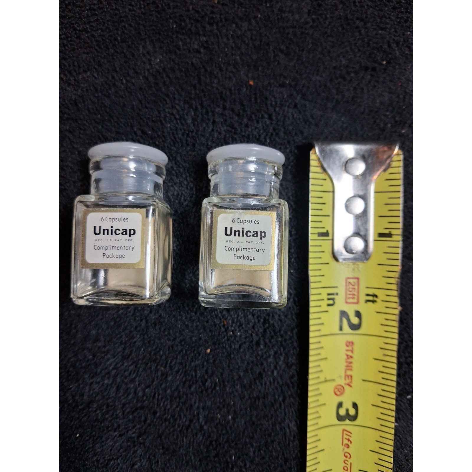 Vintage Unicap Upjohn Company Vitamin Apothecary Glass Salt & Pepper