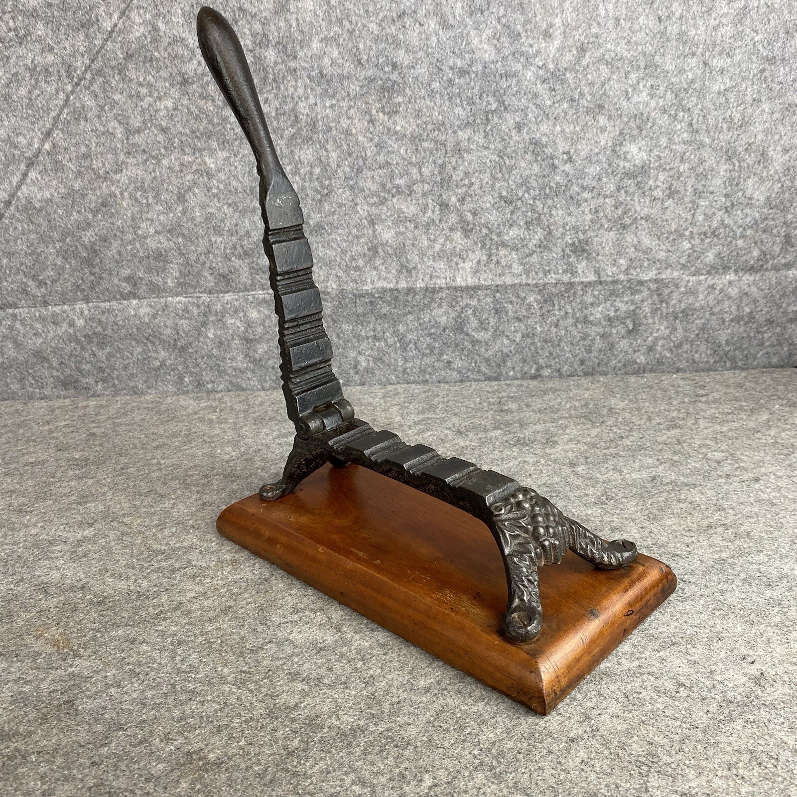 Apothecary Medical Cork Press Mounted on Wood Plinth Antique