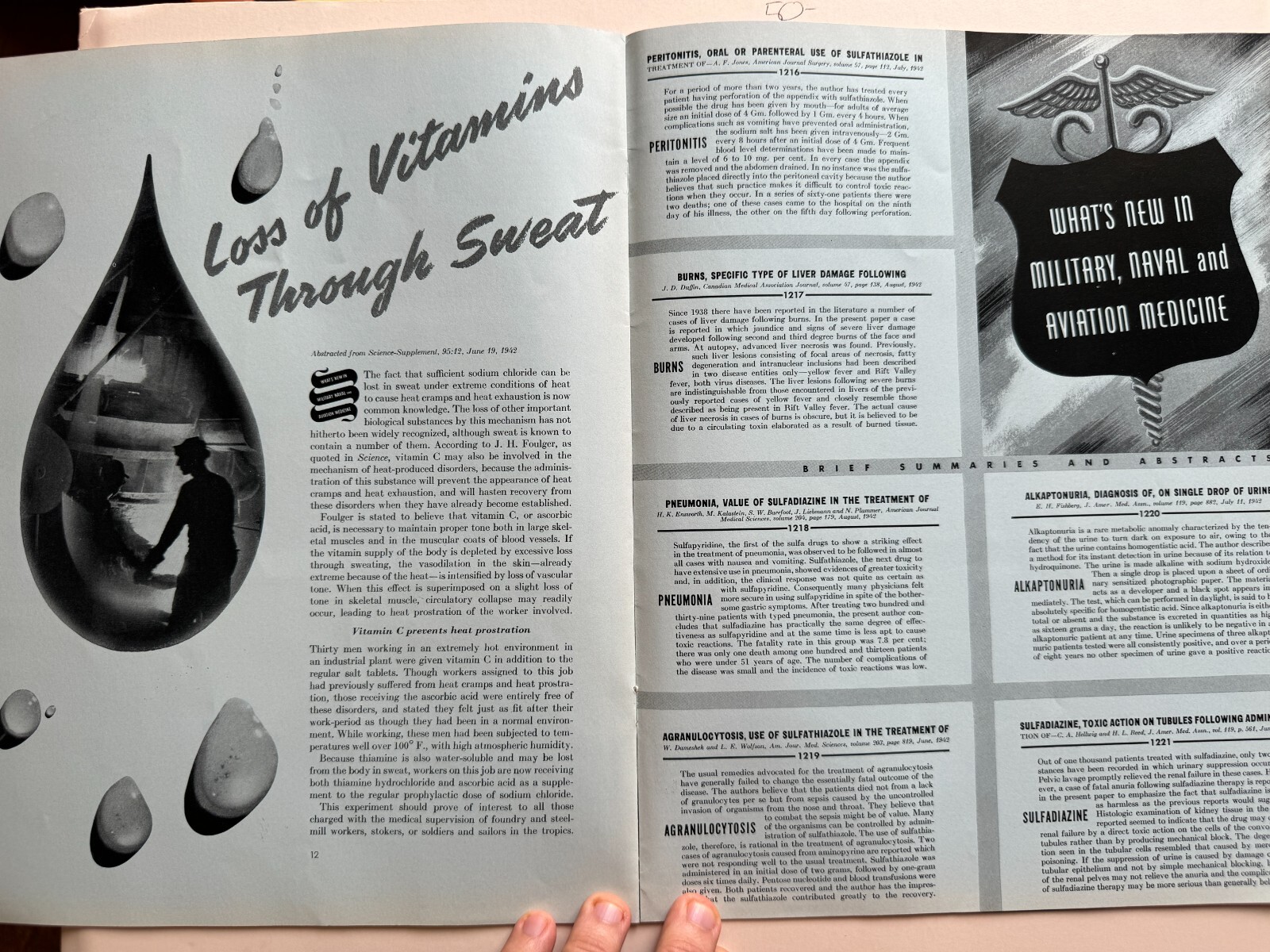 Dec 1942 WWII Abbott Labs Battlefield Drugs Magazine w/ WWII Nazi Poster Cover