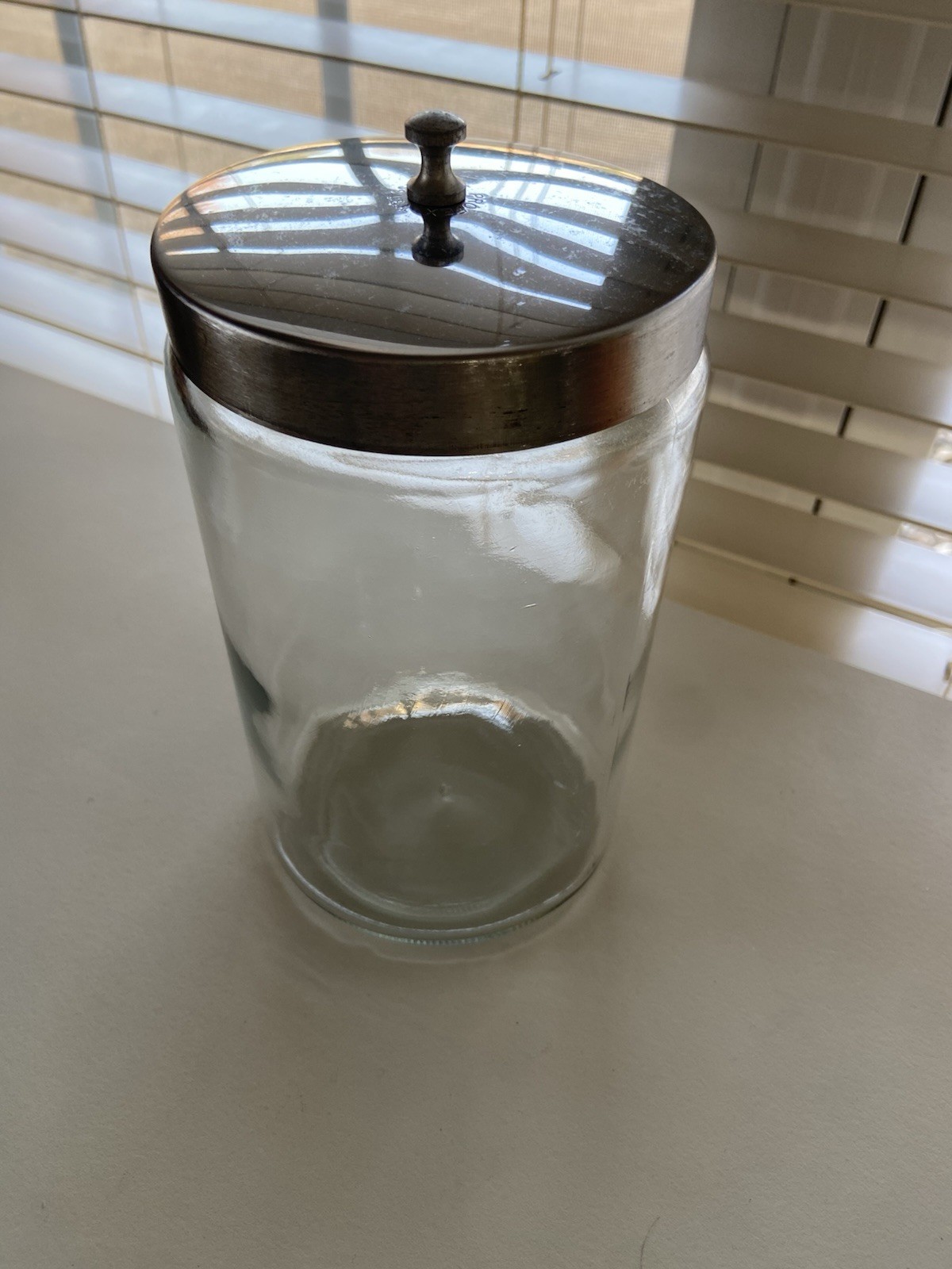 PROFEX USA Apothecary Medical Glass Jar Canister with Stainless Steel Lid 7in