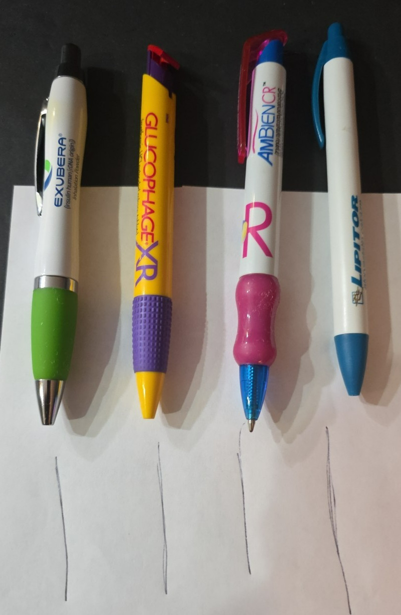 Ambien Lipitor Exubera Metal Plastic PENS Drug Rep Pharmaceutical Promo Lot of 3