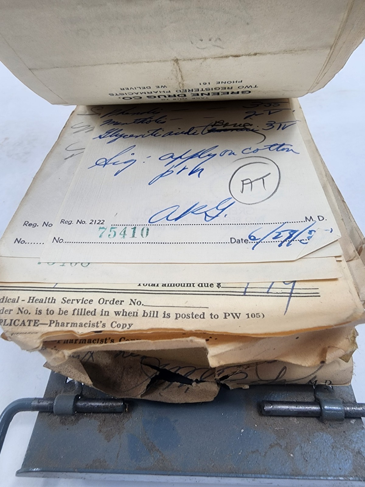 Prescription Atlas Rx Pad Paper Apothecary Druggist Pharmacy Medicine 1938