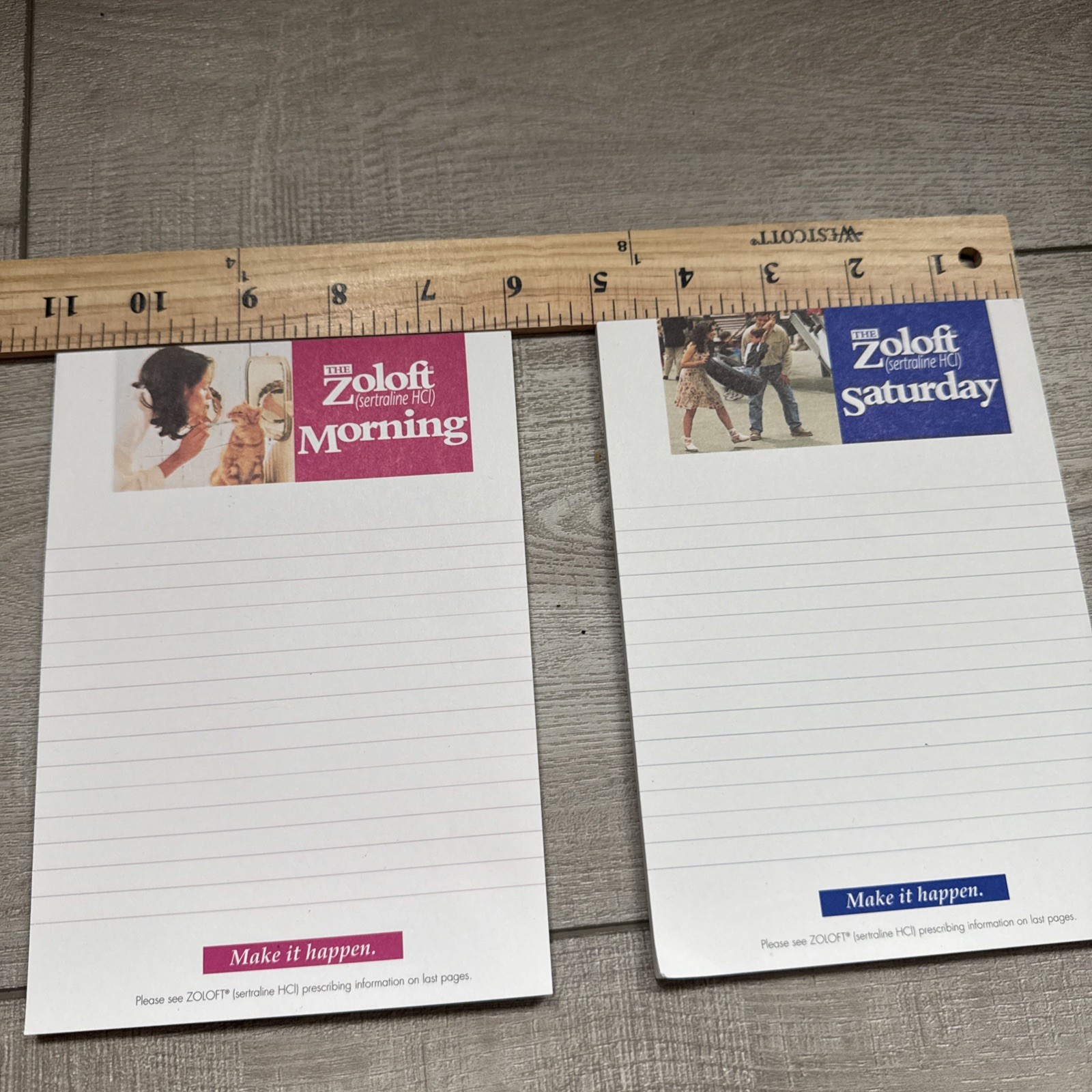 1996 Lot Of 2 Zoloft Pharmaceutical Notepads Advertising Promo drug Rep