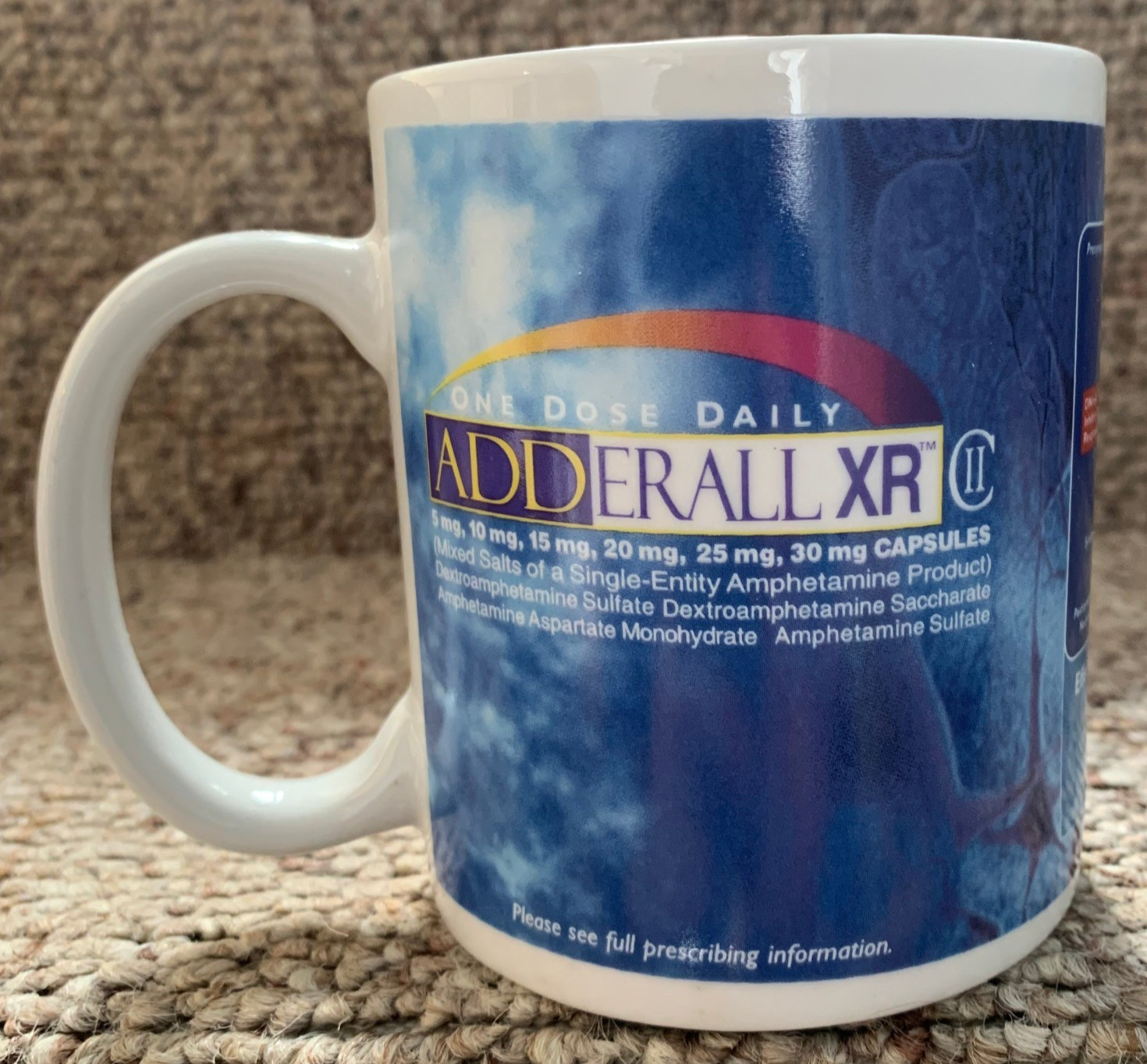 Vintage Adderall Pharmaceutical Mug Promotional Ad