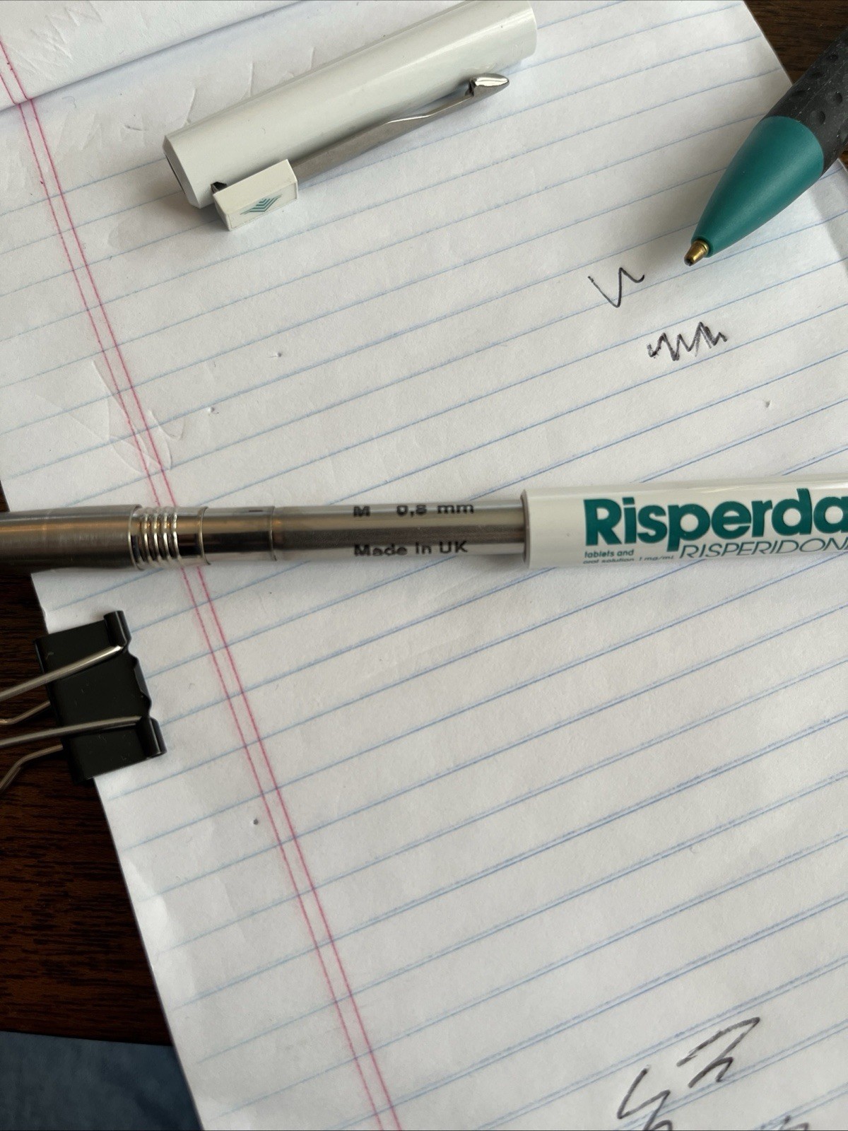 Risperdal Pen Lot Medical Drug Rep Pharmaceutical Working Teal White Rare Metal