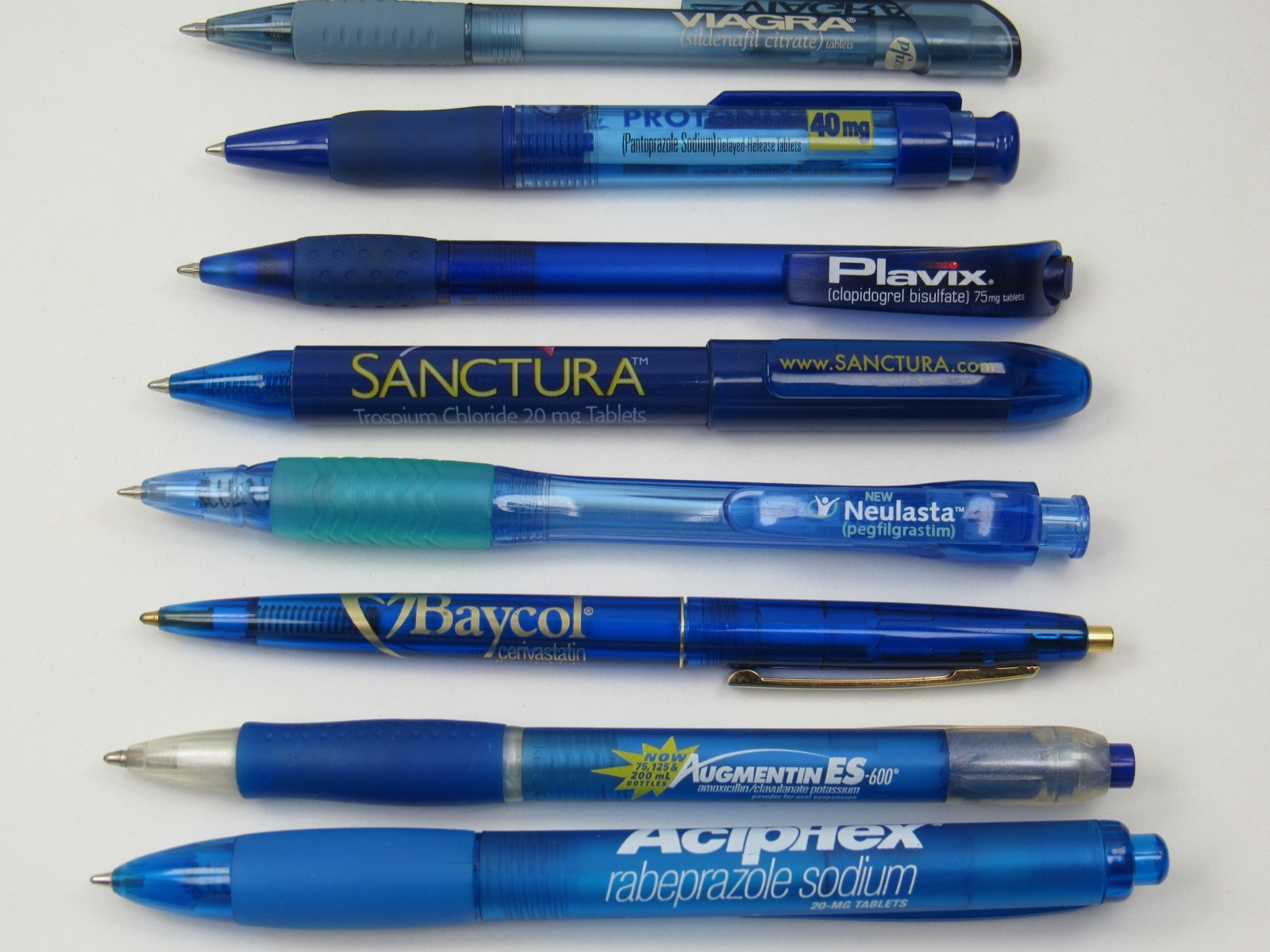 Lot of 10 PENS Drug Rep Pharmaceutical Promo Medical Advertising Shades of Blue