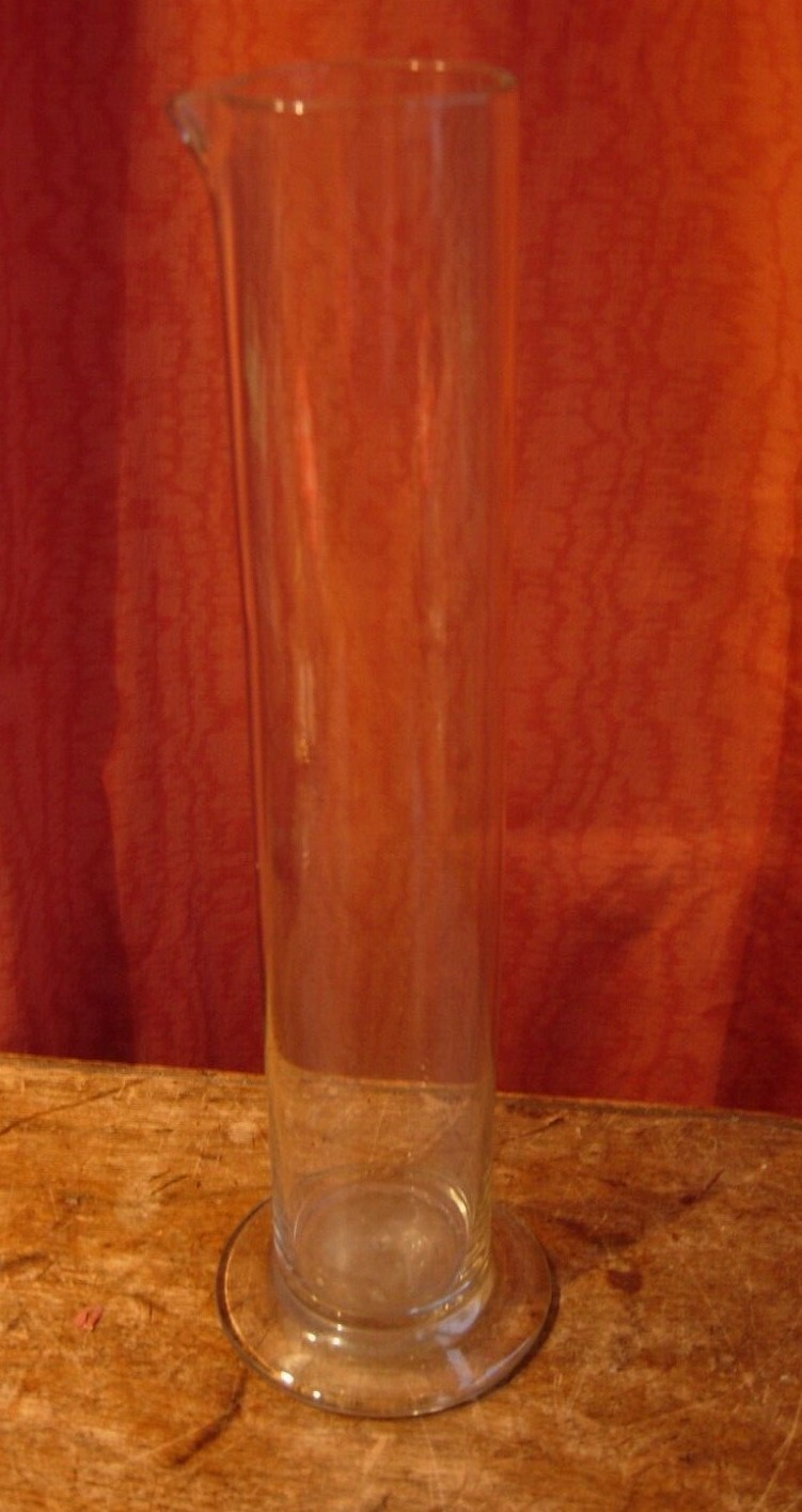 Measuring cylinder scientific glass hand blown with rough pontil
