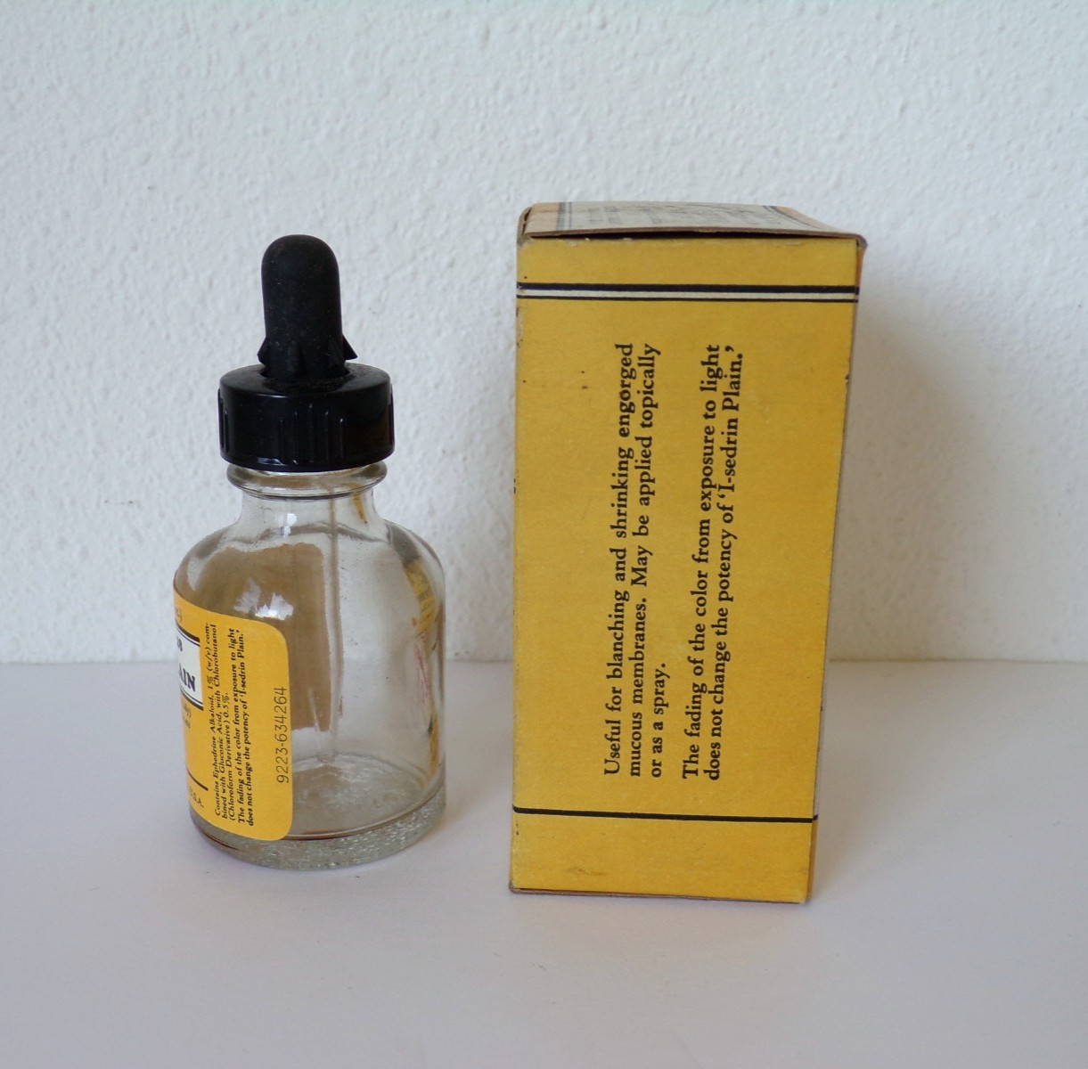 Eli Lilly SEDRIN PLAIN Dropper BOX Empty Bottle PHARMACEUTICAL Medicine VINTAGE