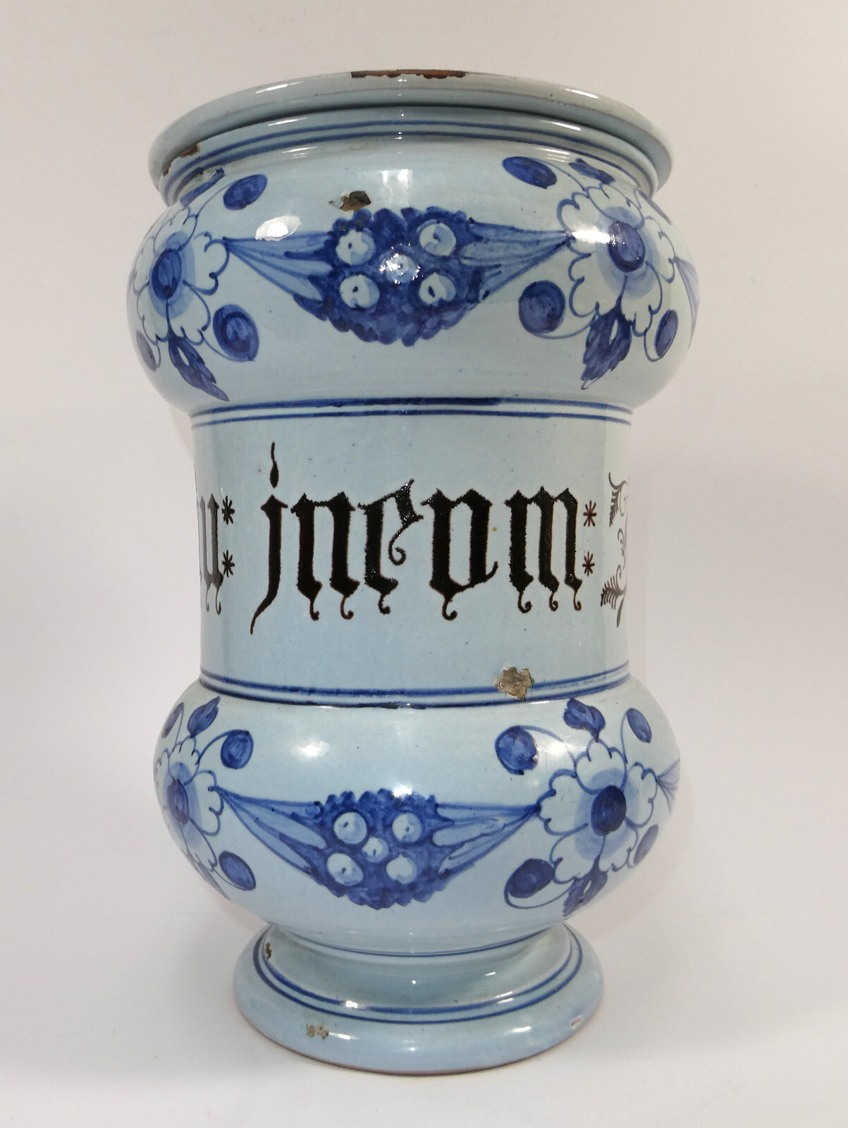 Faience Pharmacy Vessel Early 19th Century A-9