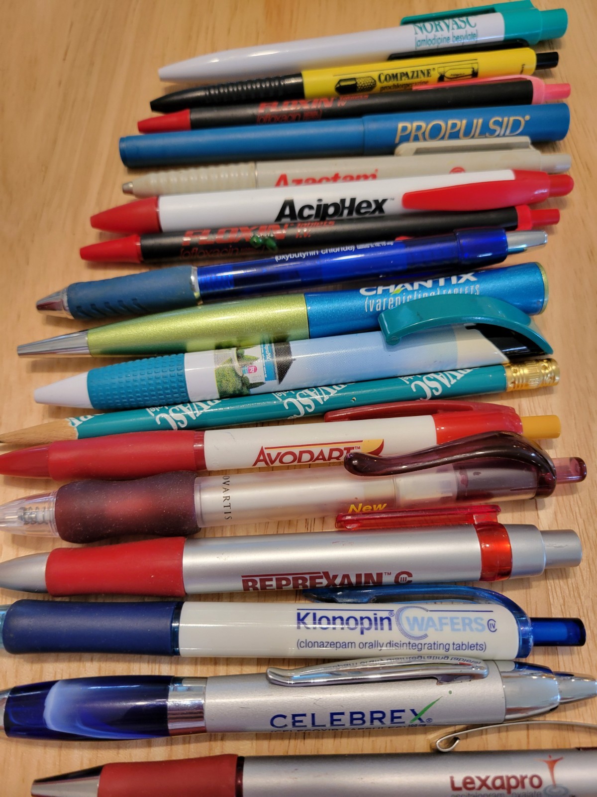 24 Pharmaceutical Drug Rep Pens Pencil Lot Promo Medical Advertising Metal Bonus